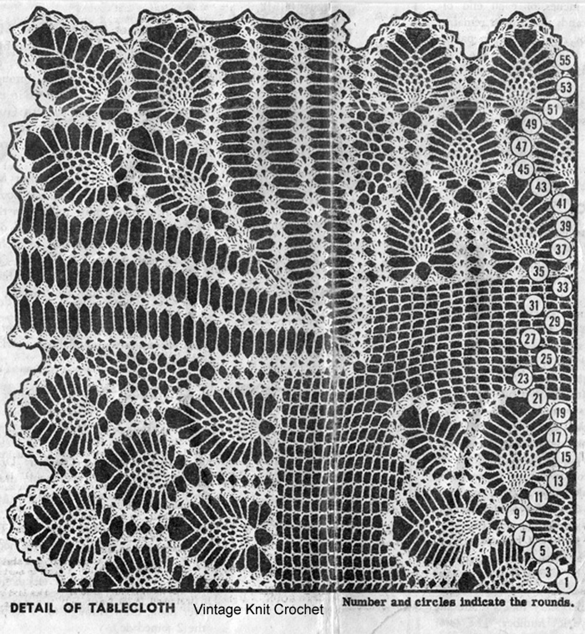 Crochet Pineapple Tablecloth Pattern Illustration, Laura Wheeler 630