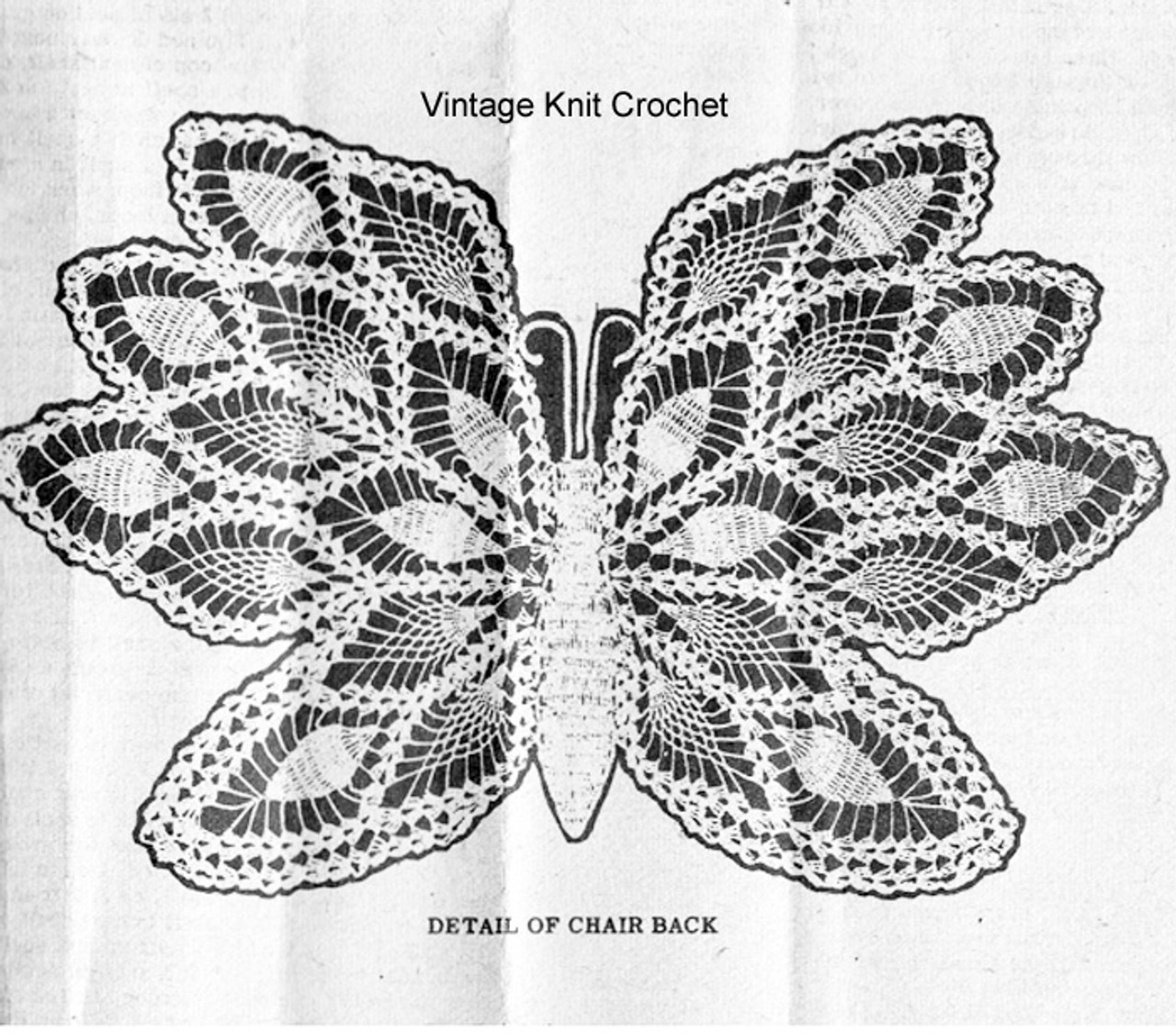 Crochet butterfly pattern illustration, Mail Order 837