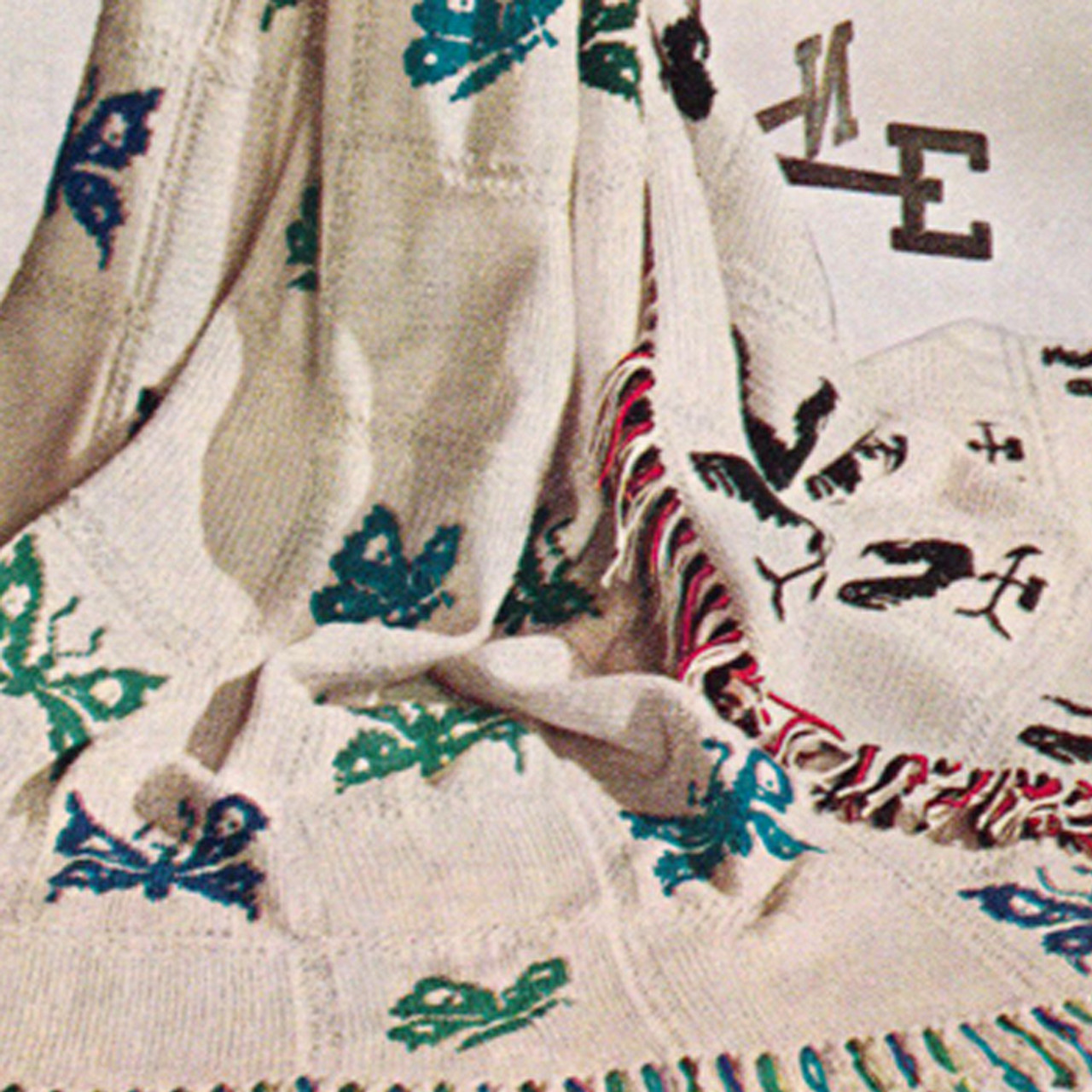 Vintage Butterfly Afghan Knitting Pattern 