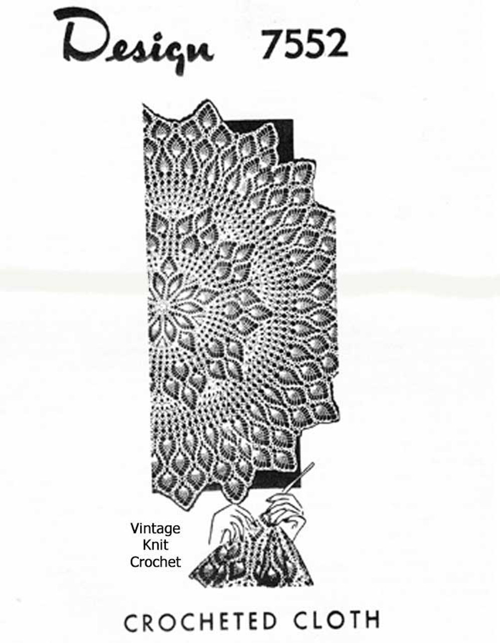Vintage Pineapple Cloth Pattern, Mail Order Design 7552