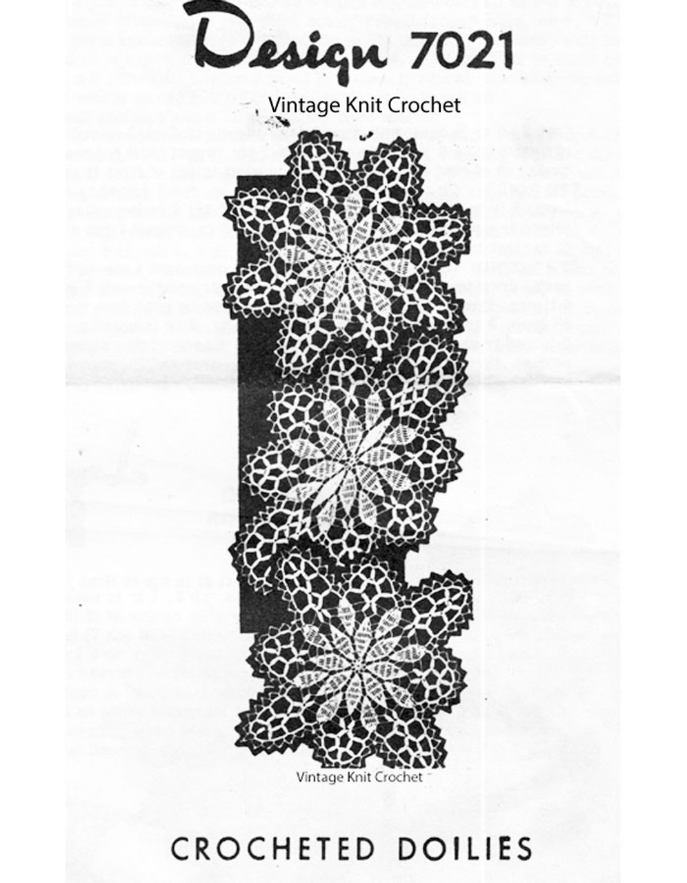 Crochet Daisy Doilies Pattern Design 7021