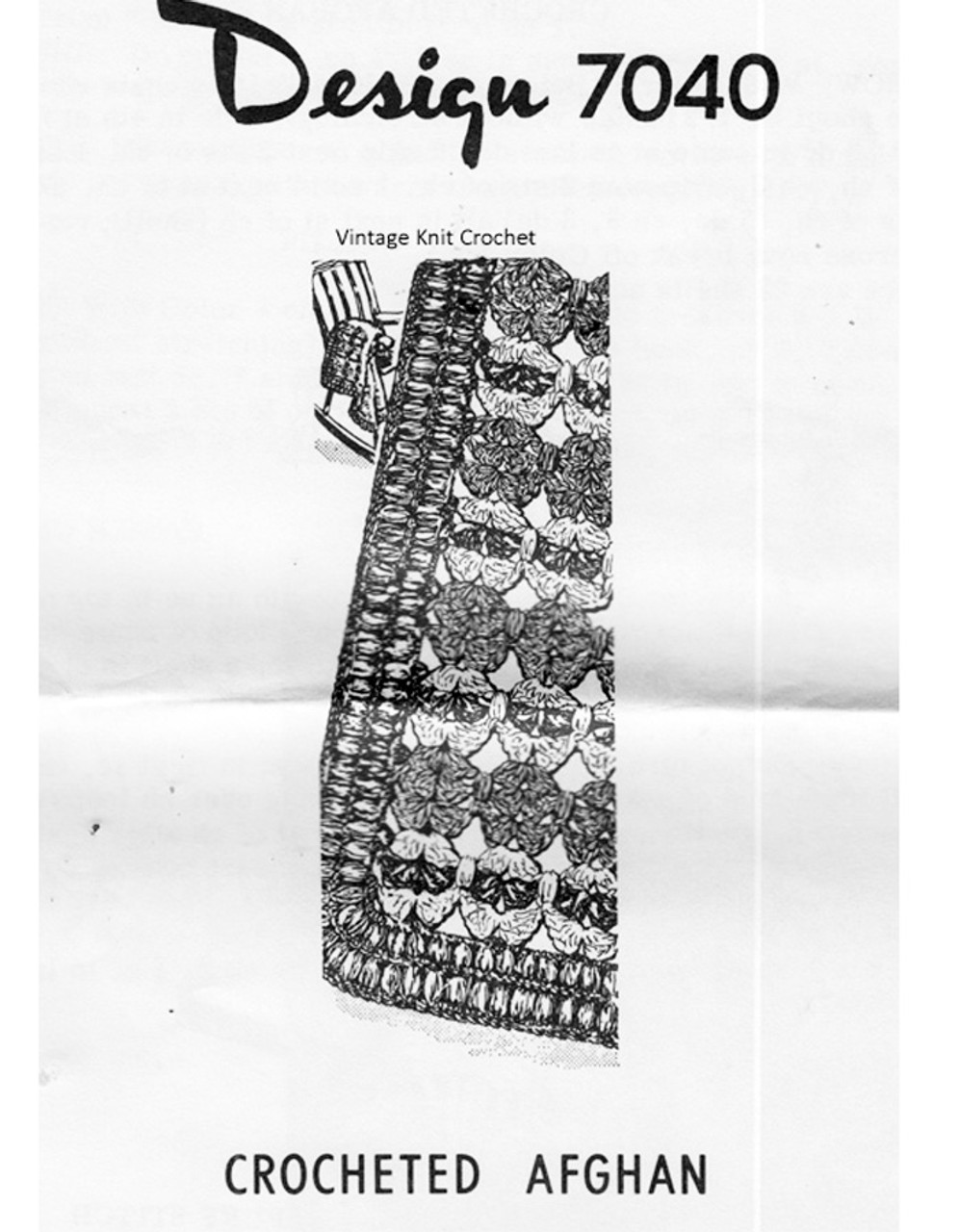 Shell Afghan Crochet Pattern, Mail Order 7040