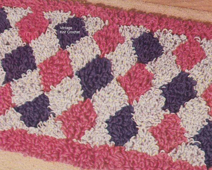 Harlequin Diamond Pattern Rug Crocheted Rug Pattern, Harlequin Diamond Motif
