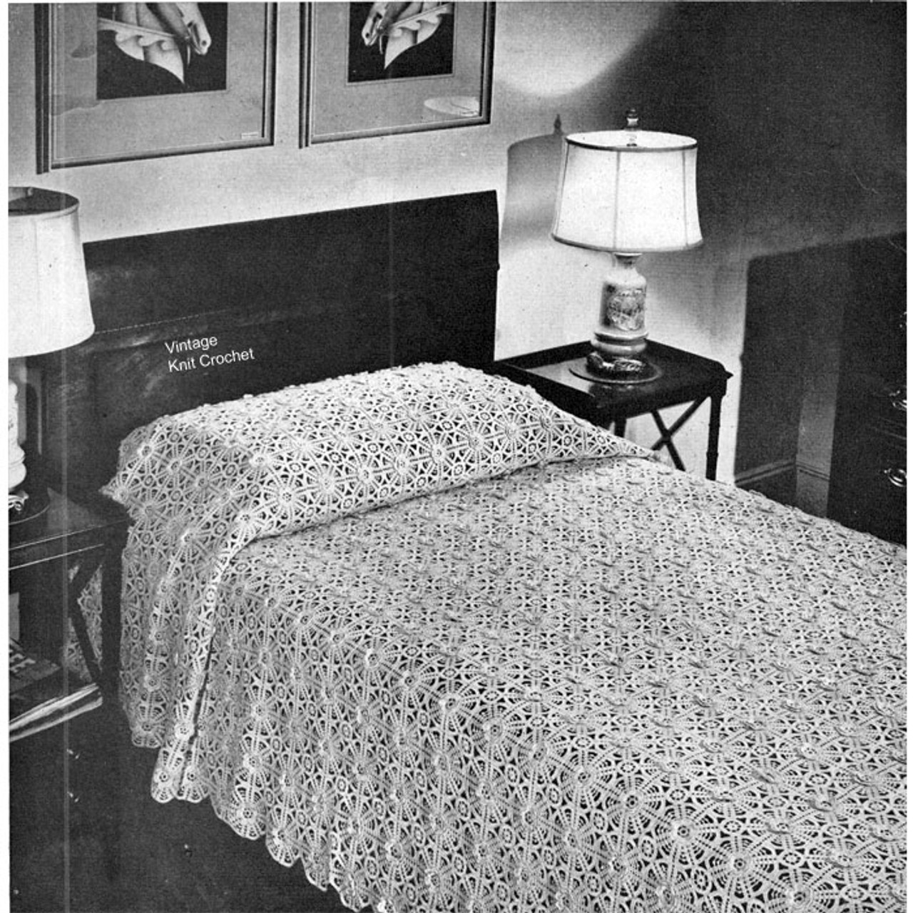 Vintage Crochet Bedspread Pattern No 6063