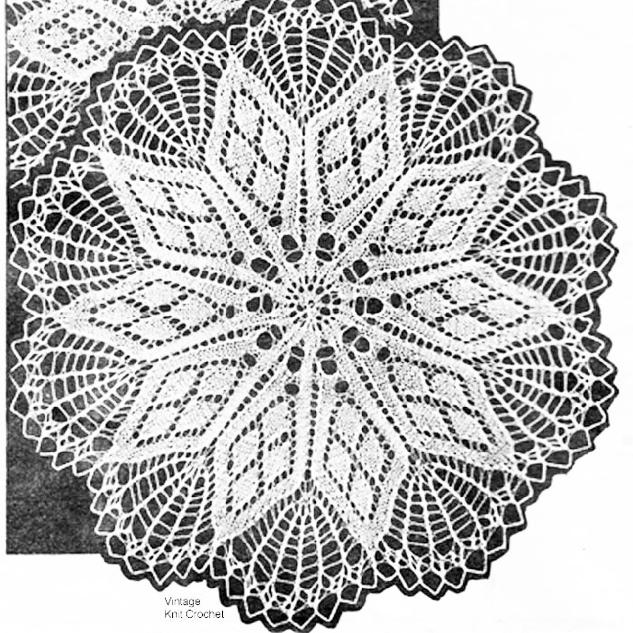 Knitted Star Doily Pattern, Star Motif, Mail Order Design 7074