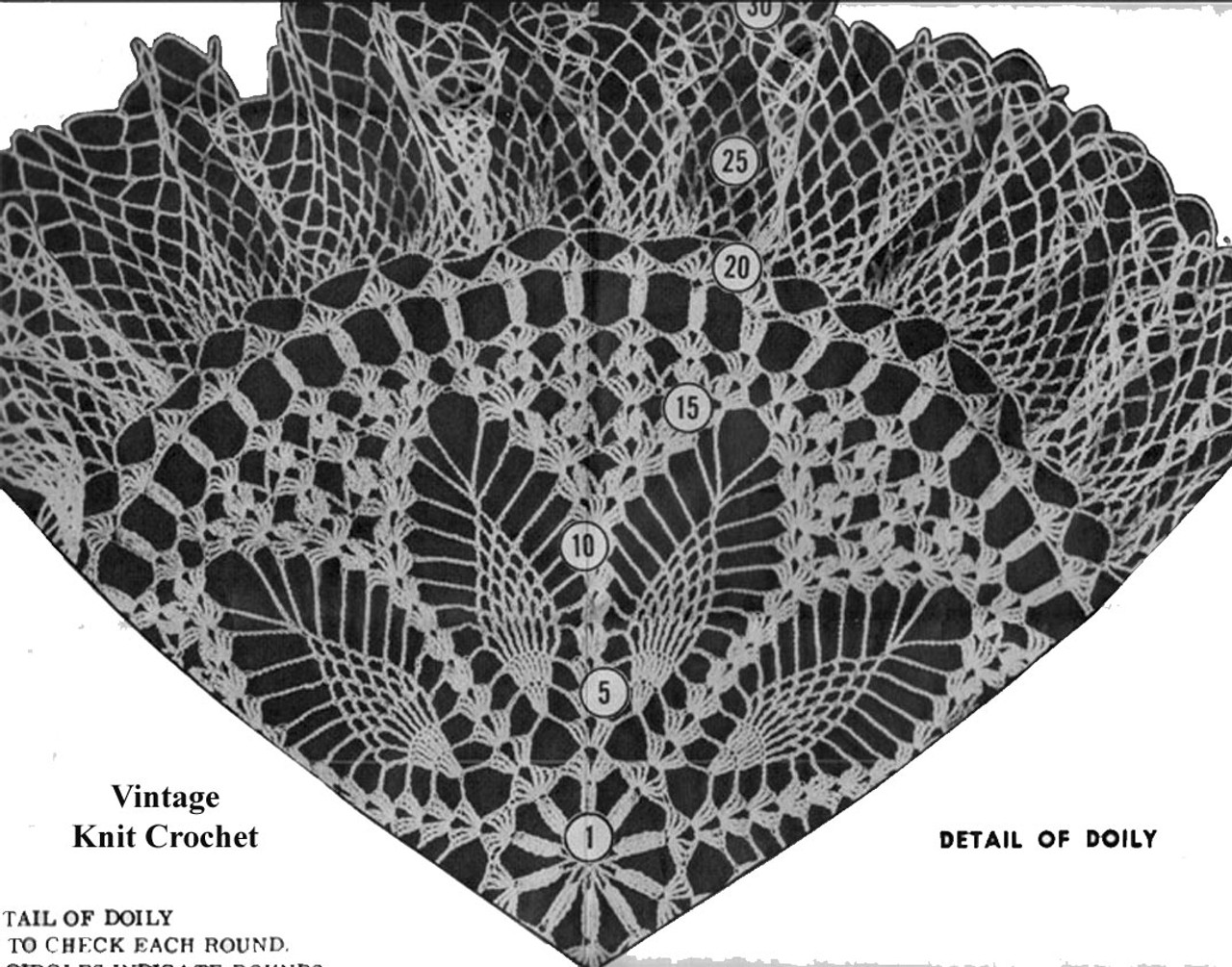 Pineapple Doily Ruffed Border Pattern Illustration, Laura Wheeler Design 661