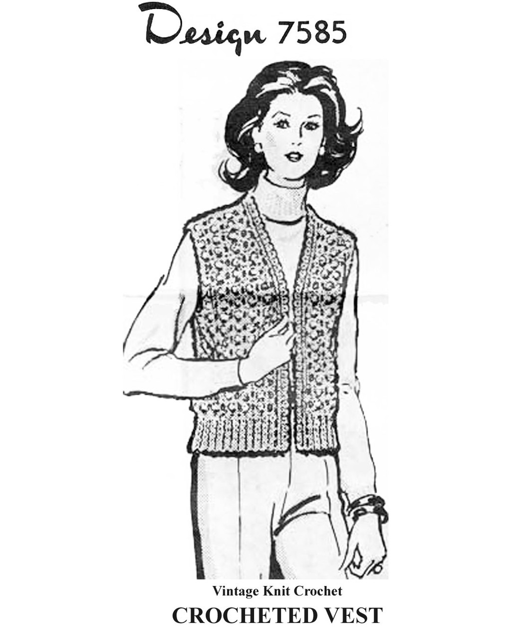 Womens Plus Size Crochet Vest Pattern Design 7585