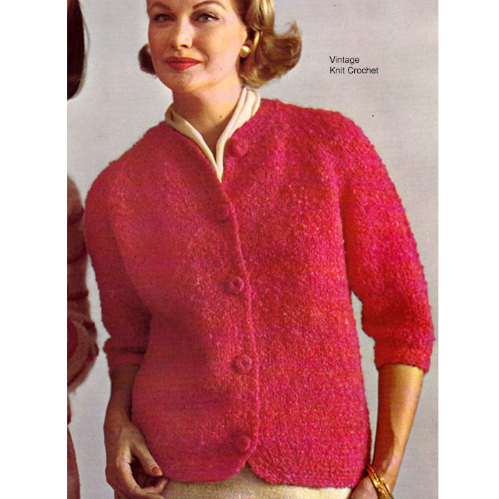 Easy Nubby Knit Cardigan Pattern - Main Image