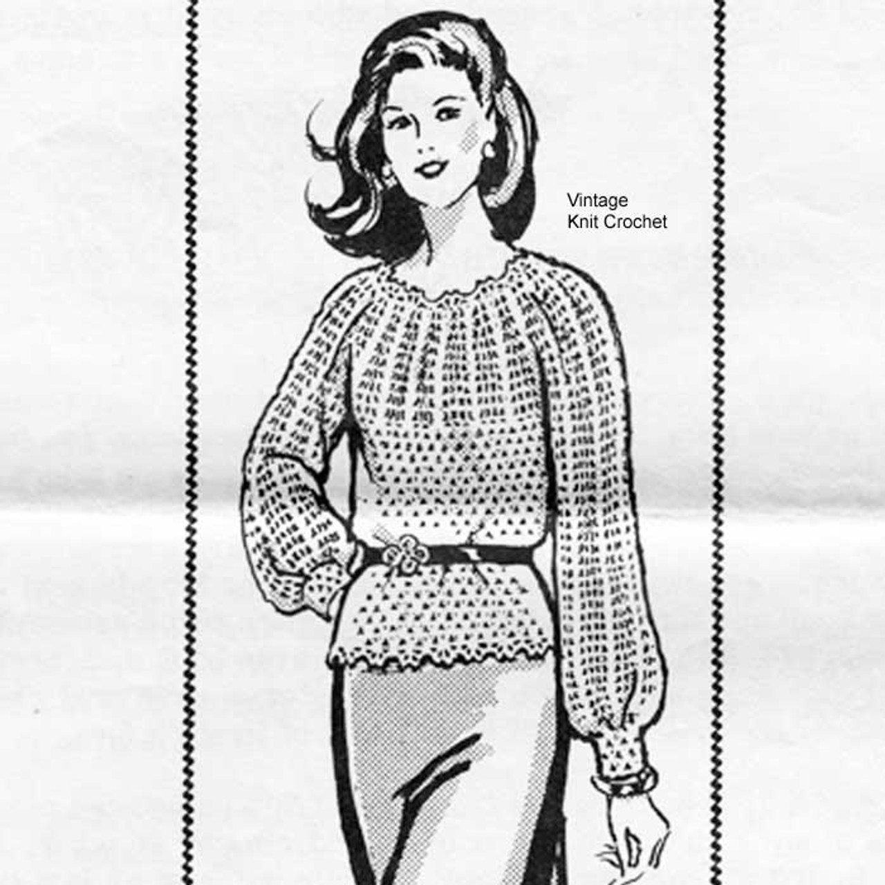 Crochet Long Sleeve Top Pattern, Mail Order 7586