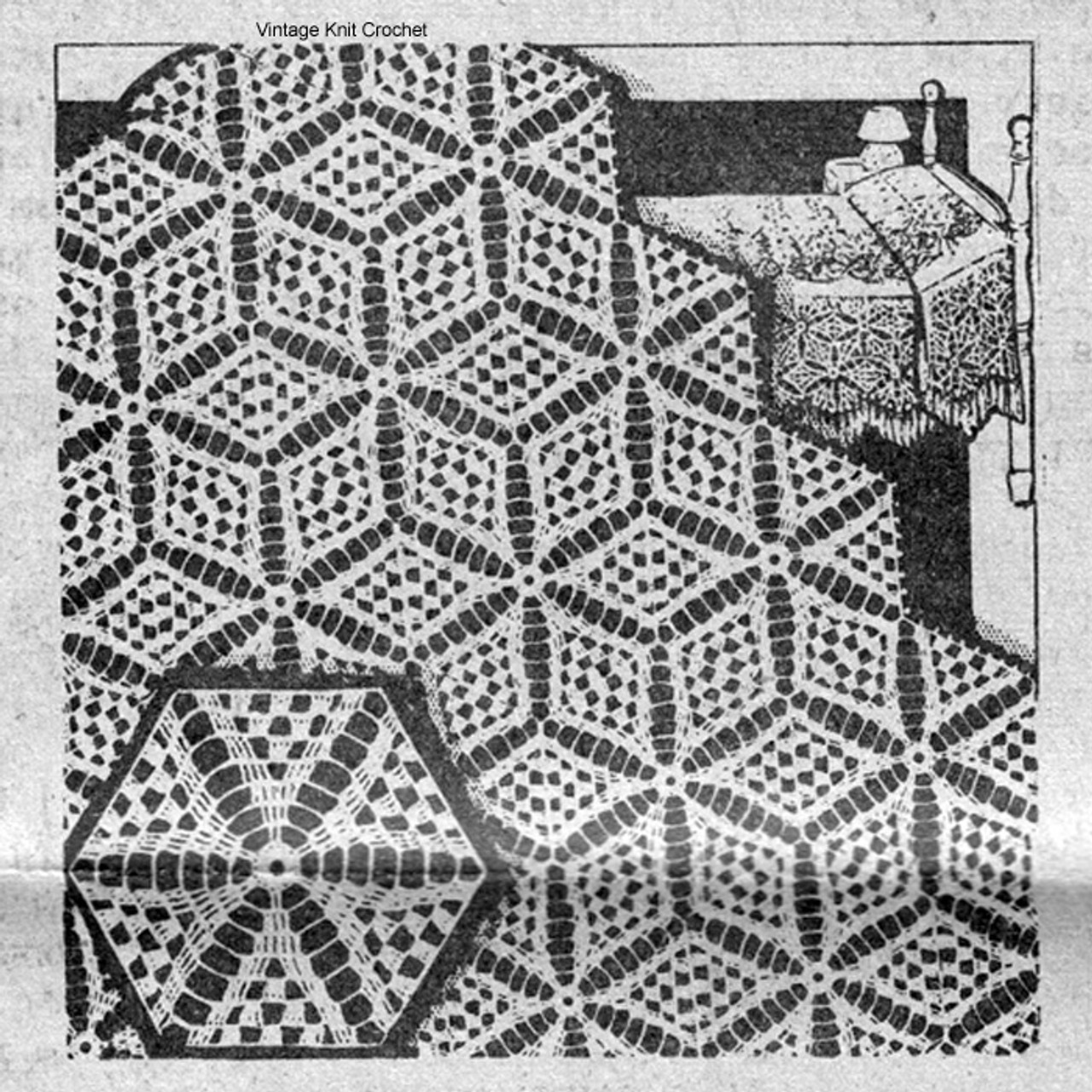 Mail Order 7240, Star of East Crocheted Bedspread Pattern