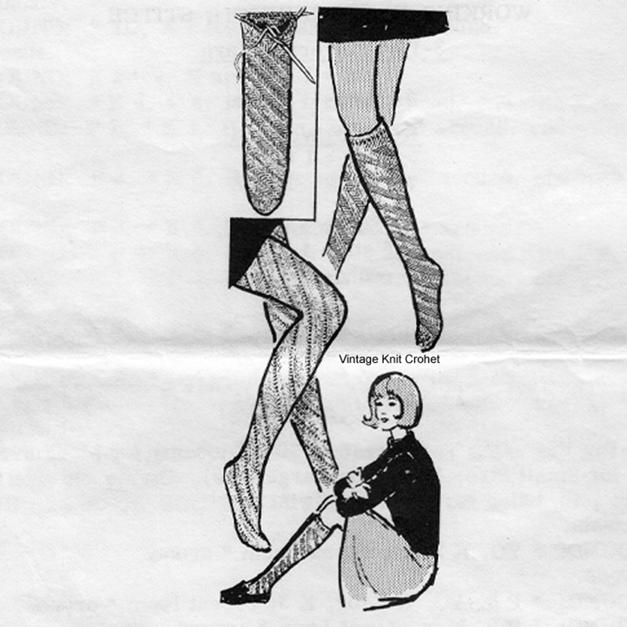 Easy Knitted Stockings Pattern, Alice Brooks 7371