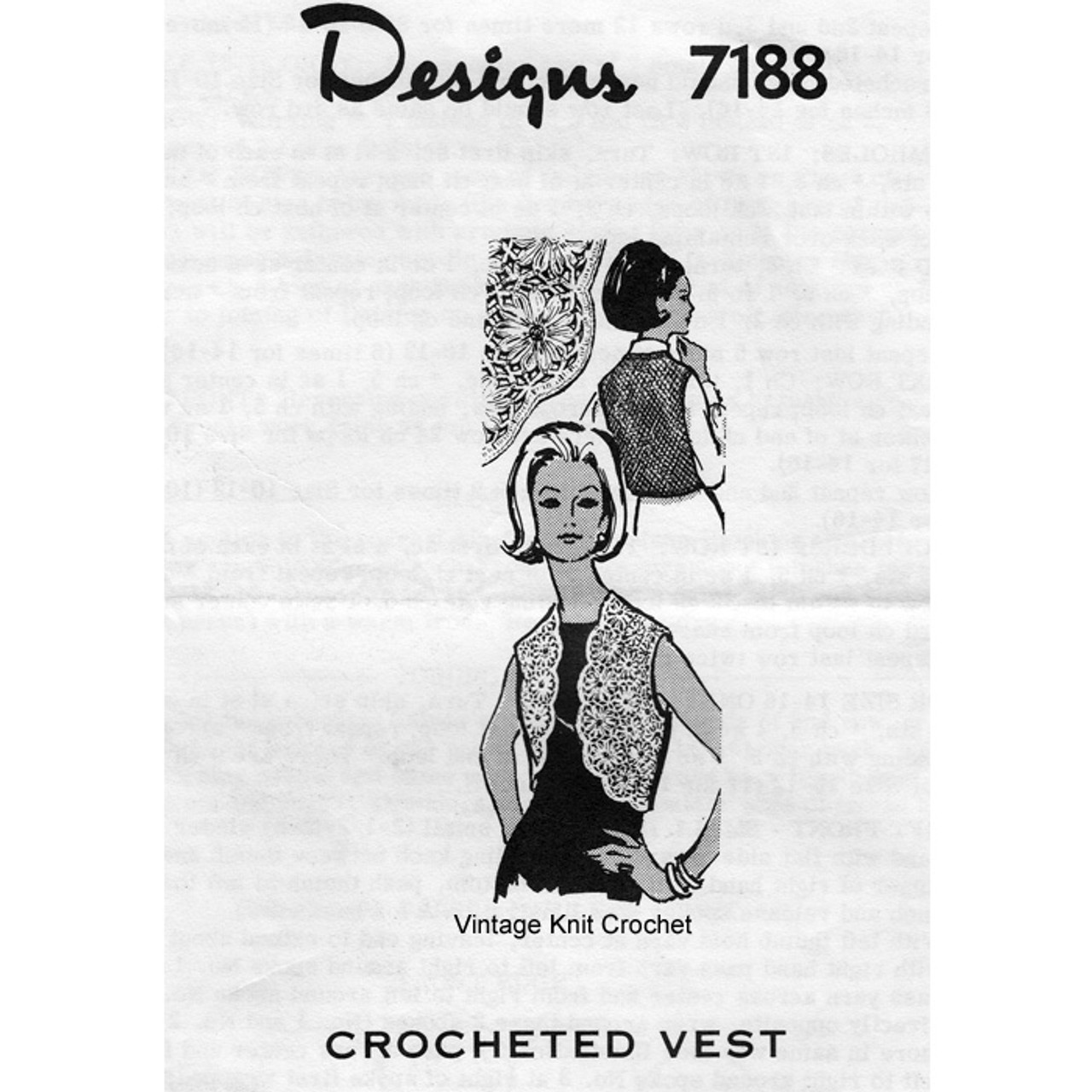 Daisy Winder Crochet Vest Pattern Mail Order 7188