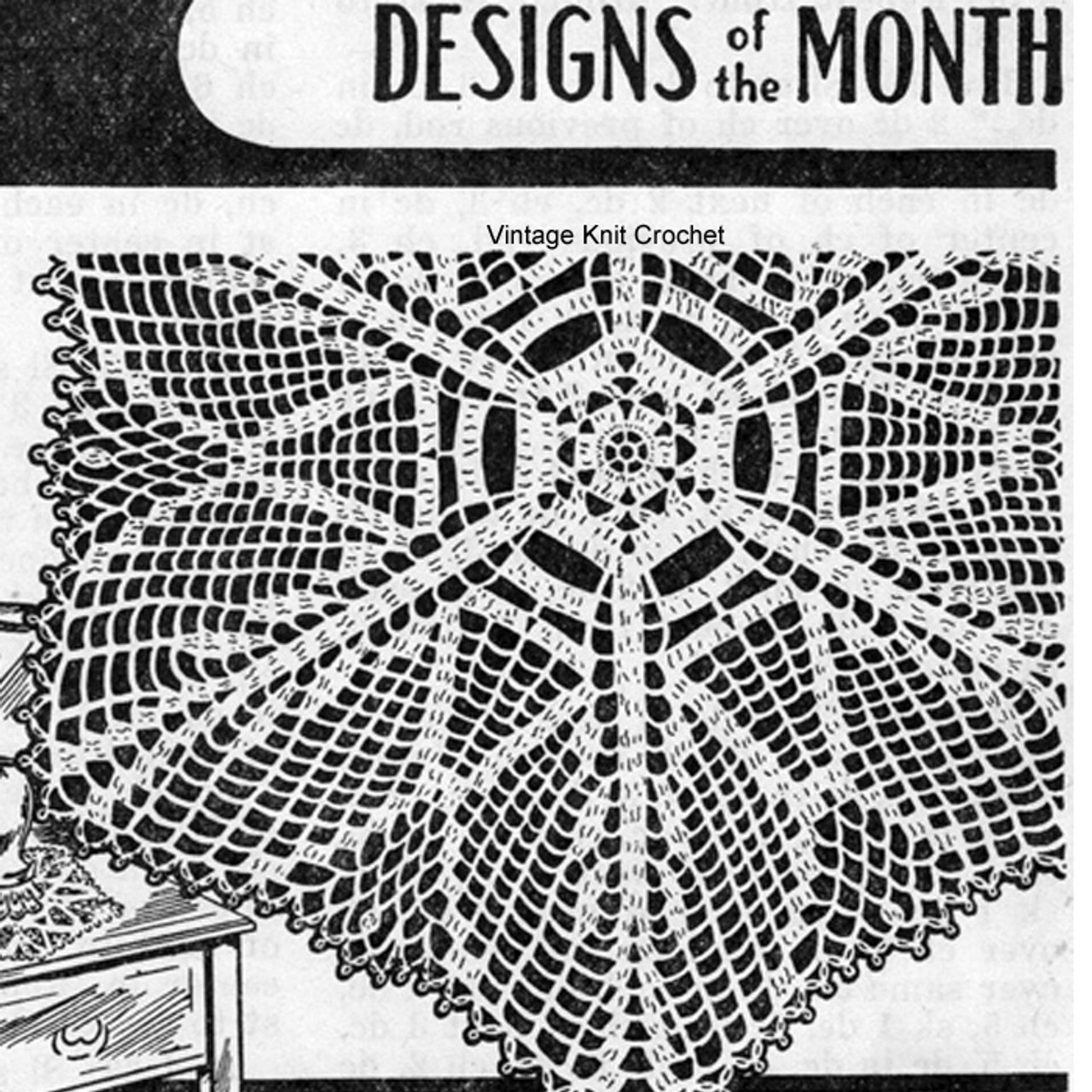 Vintage Star Leaf Crocheted Doily, Cappers Weekly