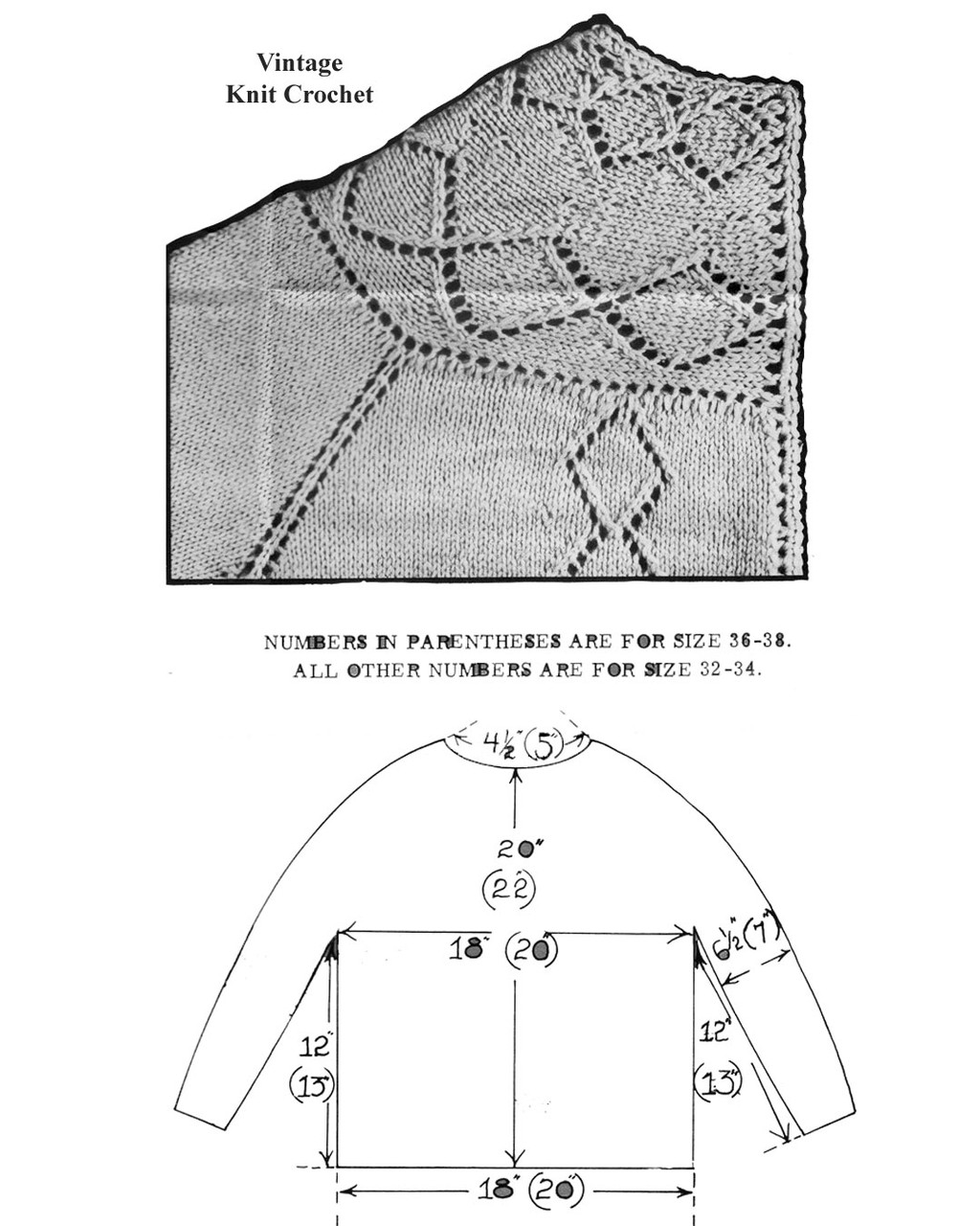 Knitted Jacket, Diamond Yoke Pattern Design 507, Mail Order