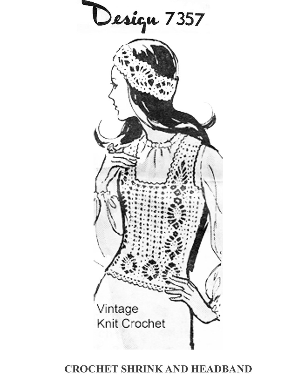 Crochet Sleeveless Top Headband Pattern Design 7357