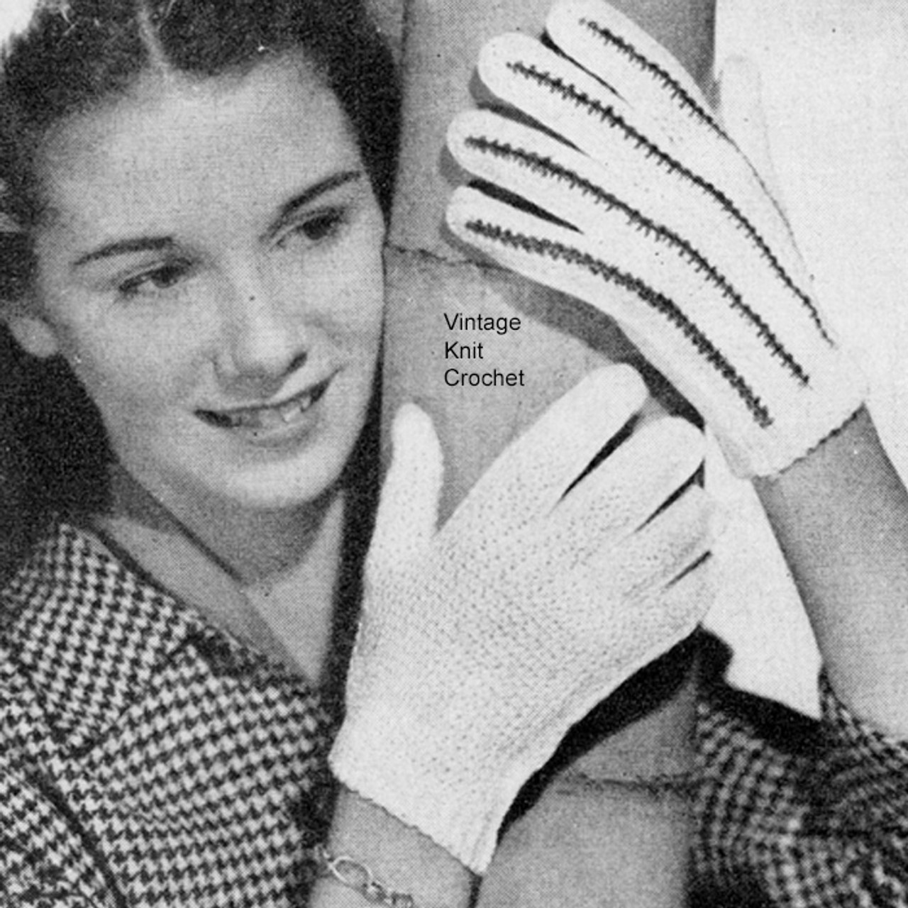 Crochet Striped Gloves Pattern in Pearl Cotton