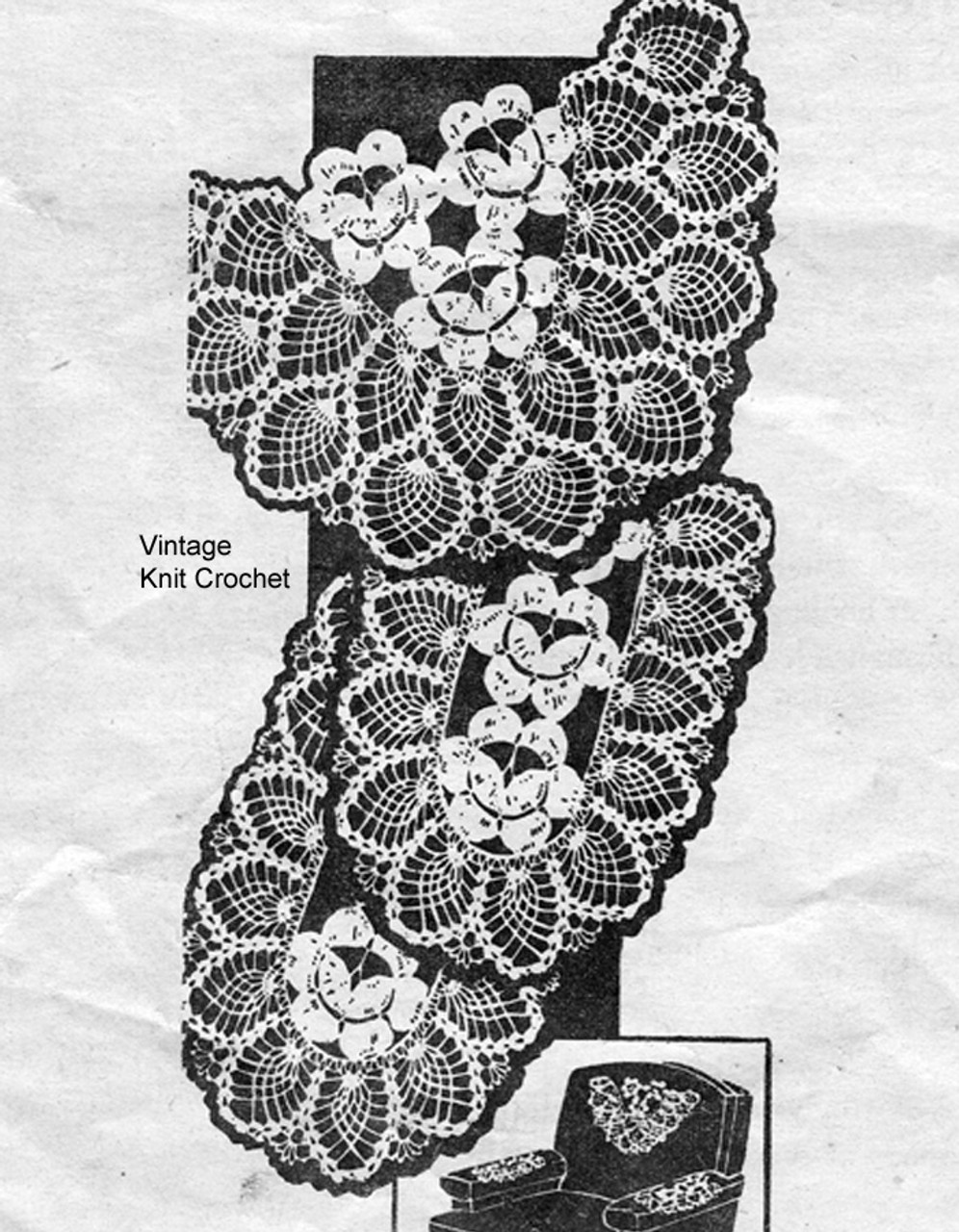Mail Order Rose Pineapple Chair Doily Pattern No 7186