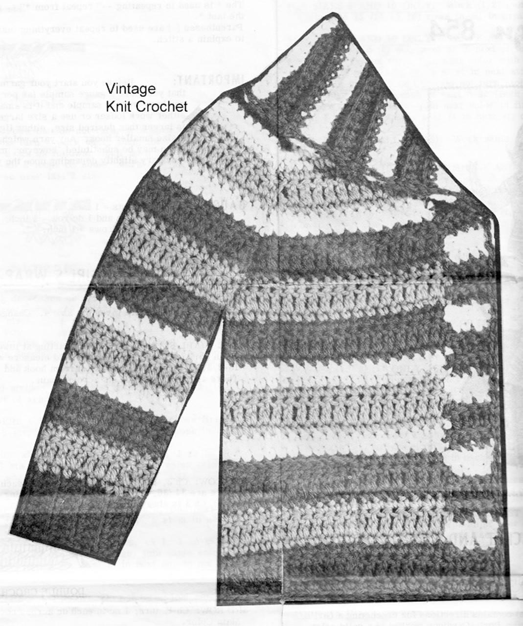 Girls Crochet Striped Jacket Pattern, Laura Wheeler 854