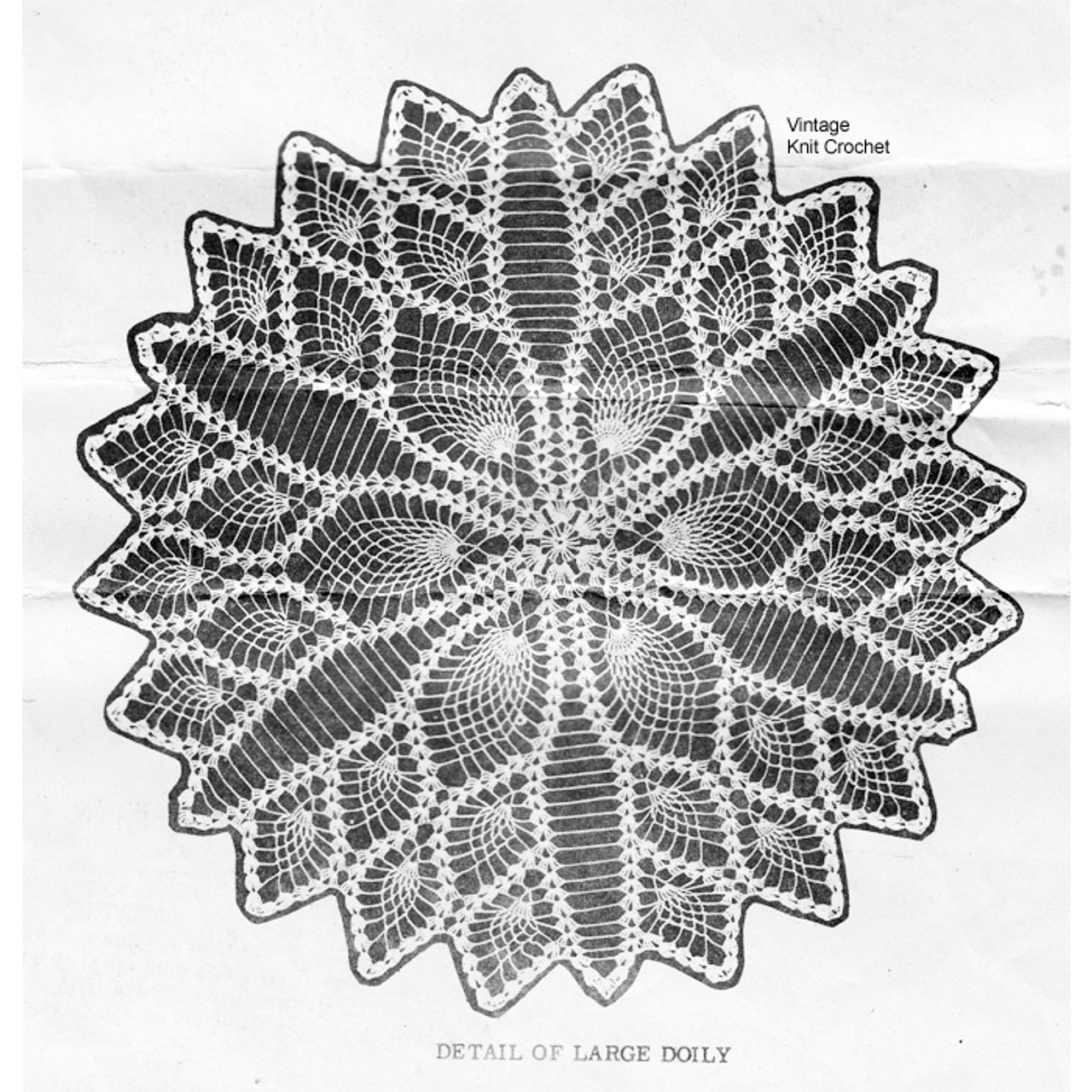 Crochet Detail of Pineapple Doily Pattern No 7530