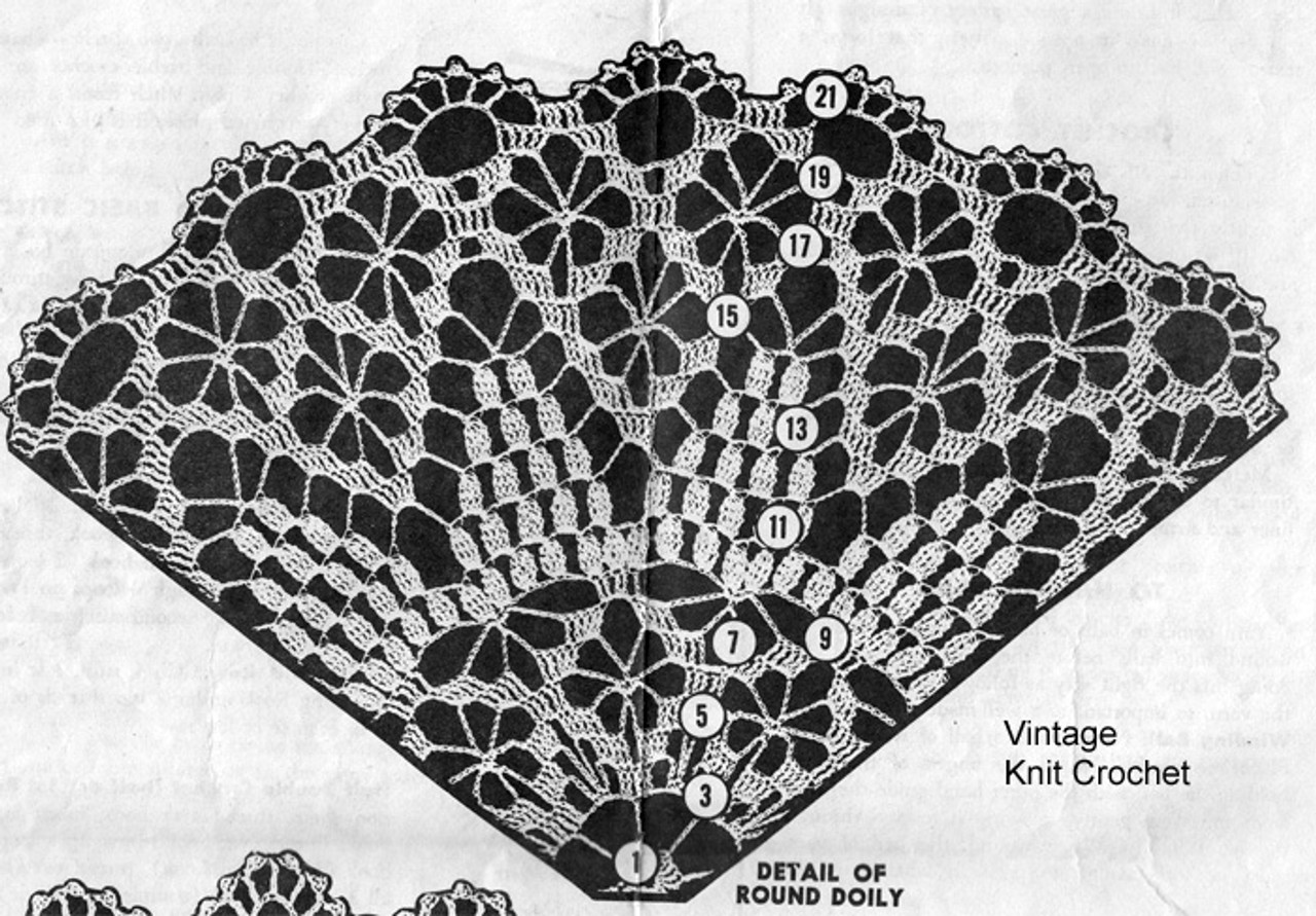 Crochet Oval Round Doily pattern, Petal Spider-Web Stitch, Mail Order ...