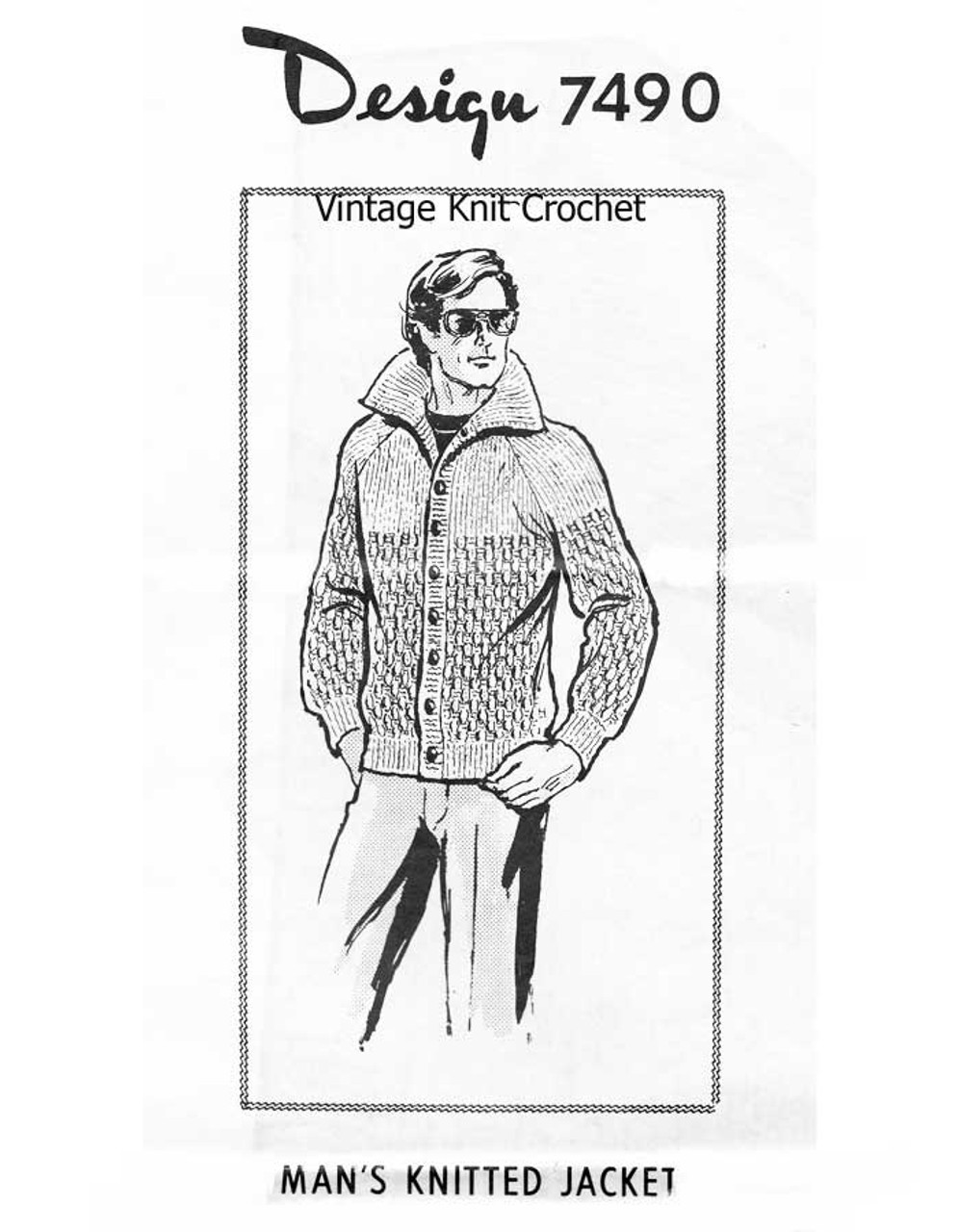Knitted Knitted Yoked Jacket Pattern, Mail Order Design 7490