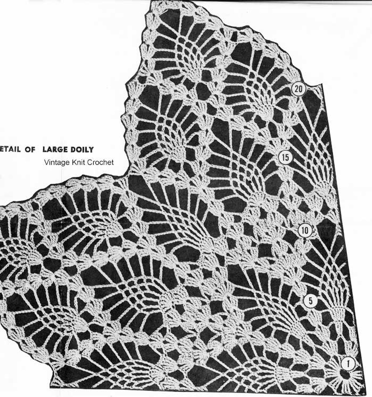 Large Crochet Doily Pattern Illustration, Design 7503