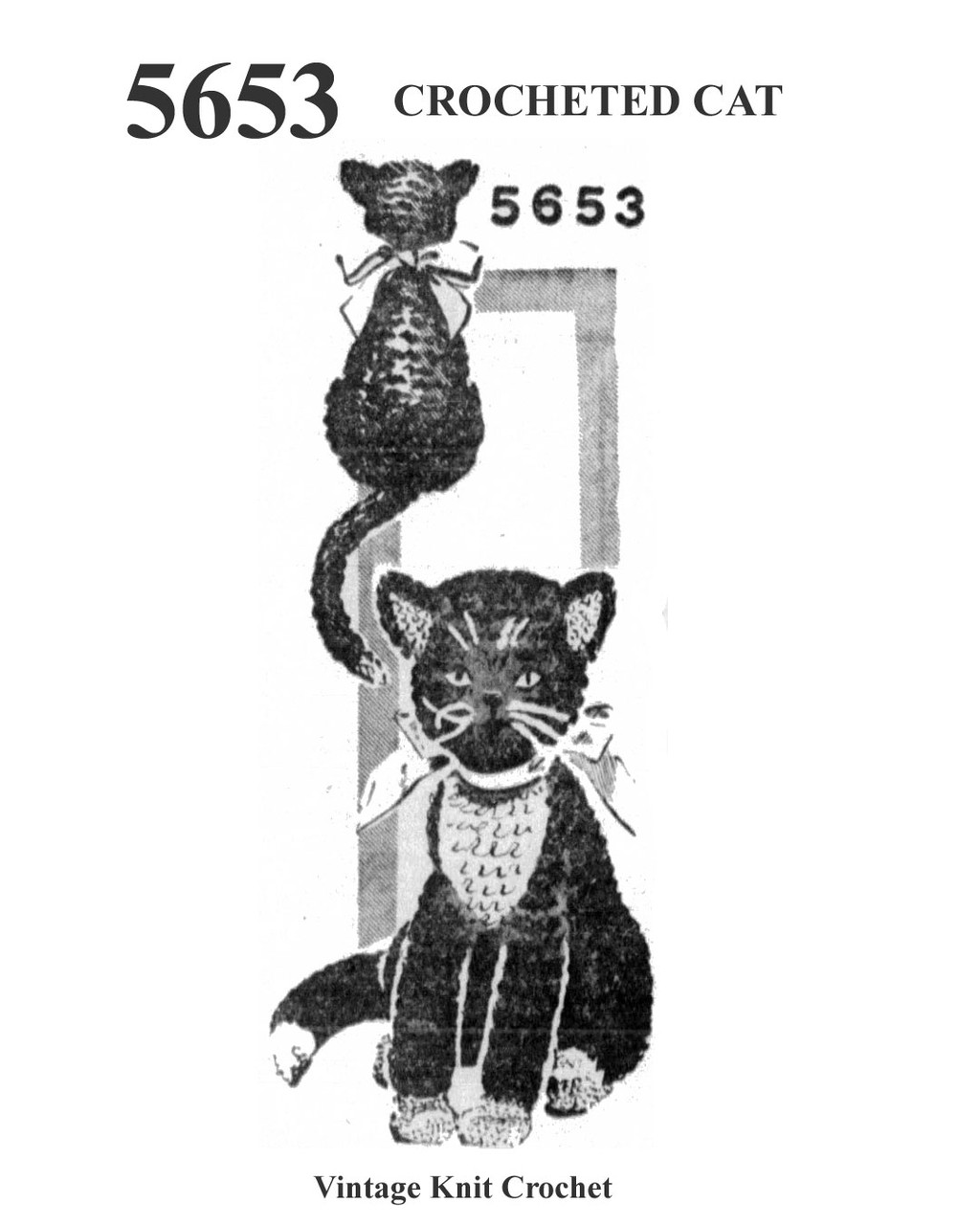Crochet Cat Pattern, Stuffed Toy, Anne Cabot 5653, Mail Order