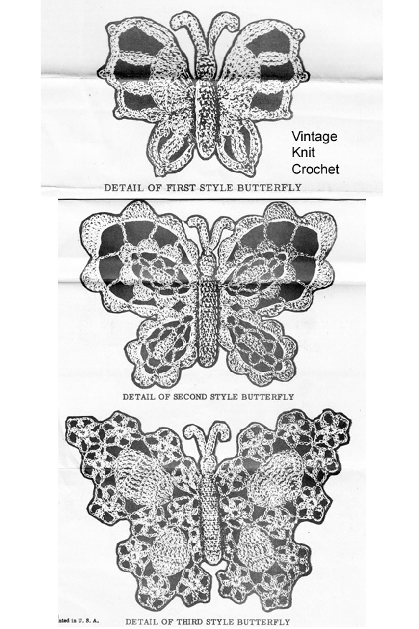 Crochet Butterfly Pattern Illustration, Alice Brooks 7334