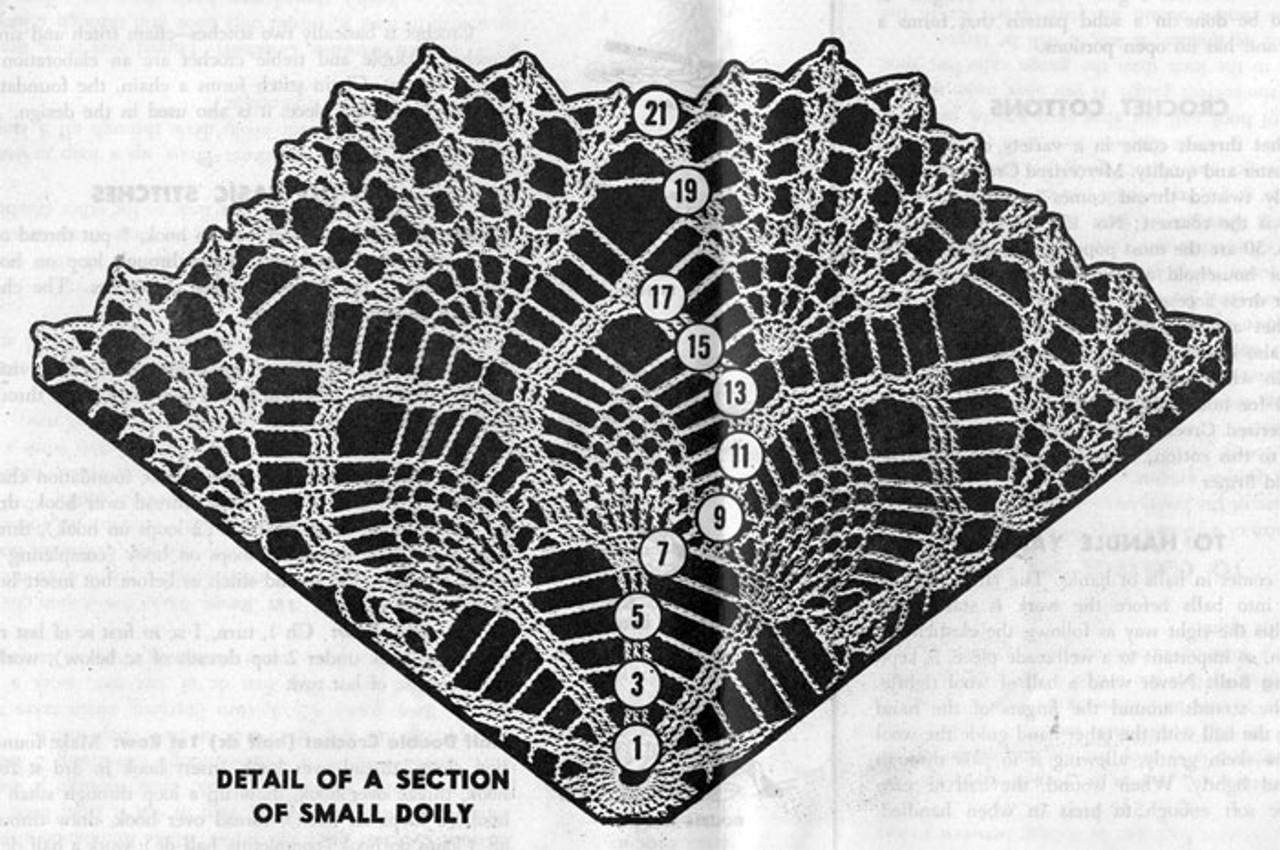Small Doily illustration for crochet pattern Mail Order 7295