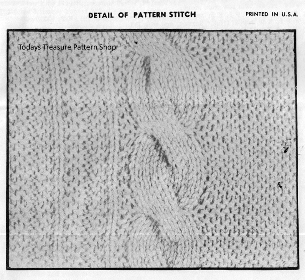 Knitted Cable Pattern Stitch Detail, Design 7246