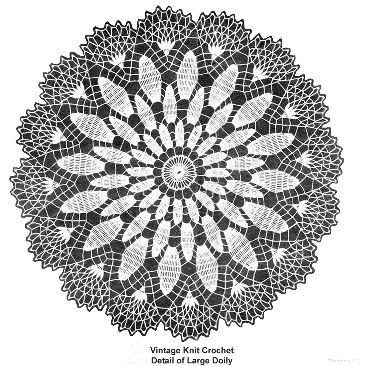 Large pineapple crochet doily pattern illustration for Design 640