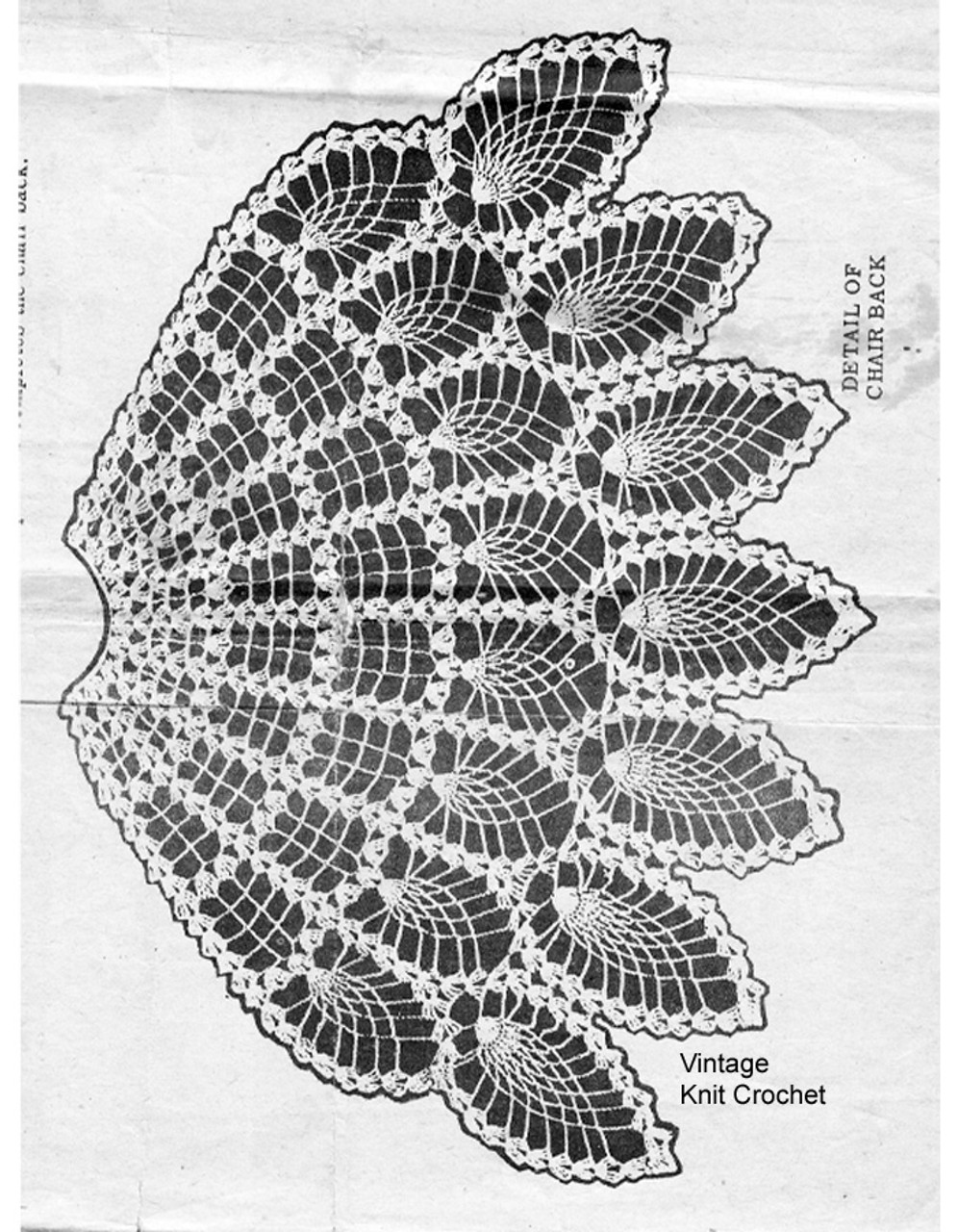 Pineapple Fan Chair Doily Pattern, Alice Brooks 7653.