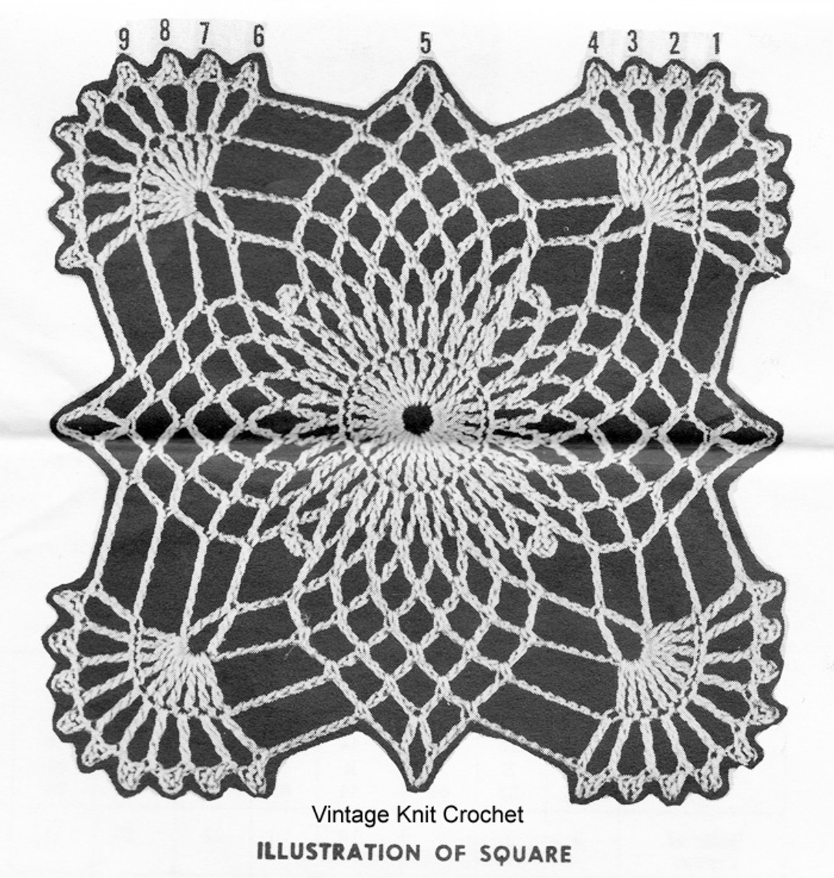 Crochet Square Pattern Stitch Illustration, Laura Wheeler 654