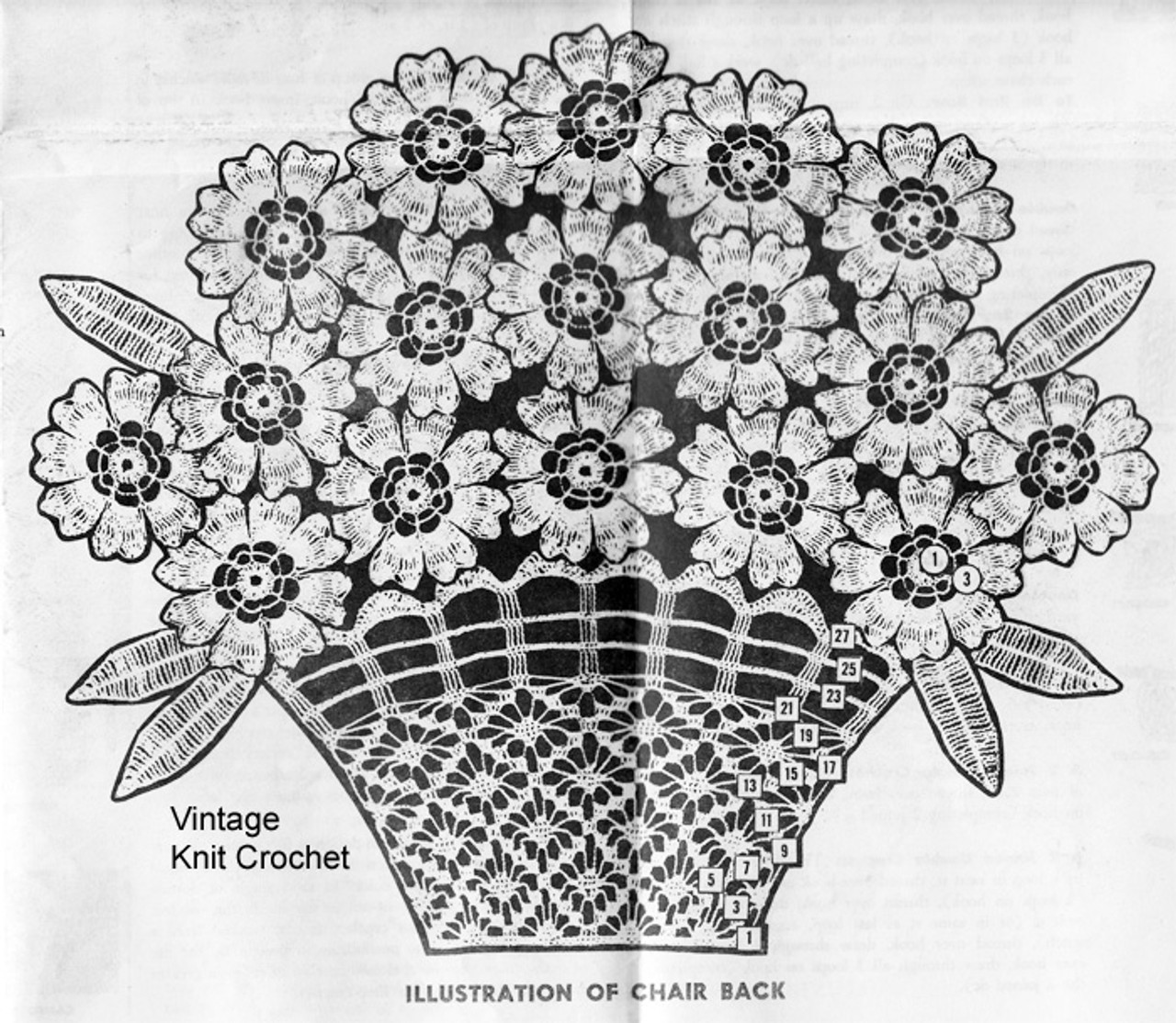 Daisy Chair Back Crochet Pattern Illustration, Design 912