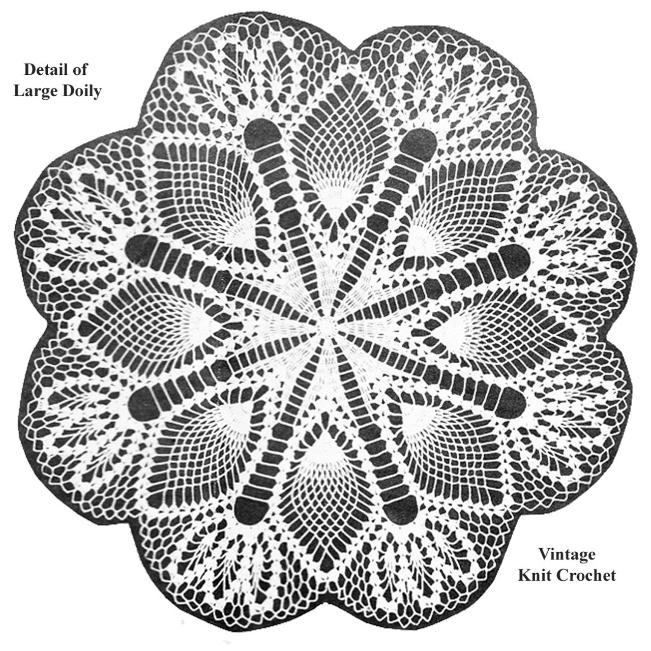 Large Crocheted Pineapple Doily Pattern, Mail Order Design 523