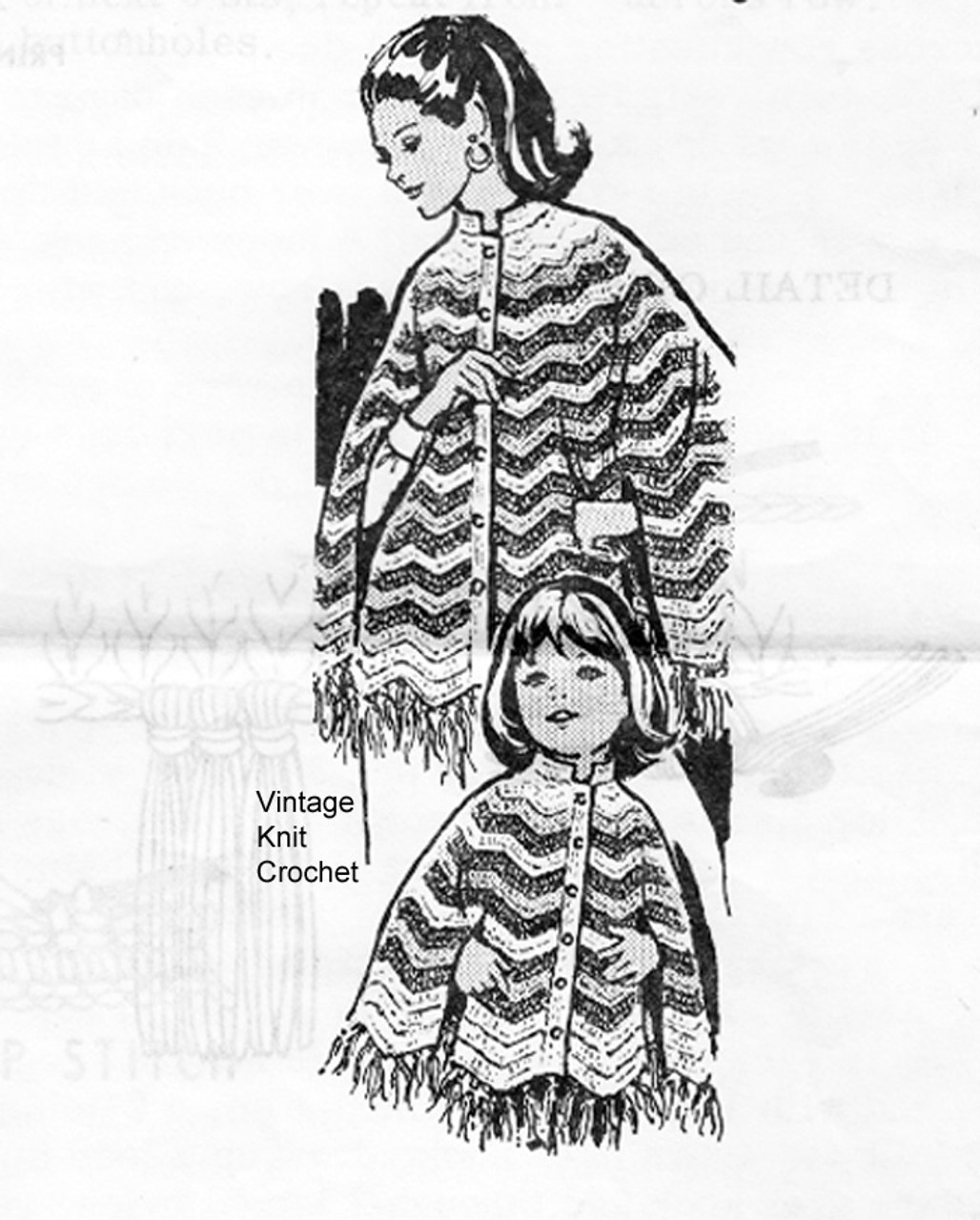 Mother Daughter Crochet Ponchos Pattern, Laura Wheeler 745