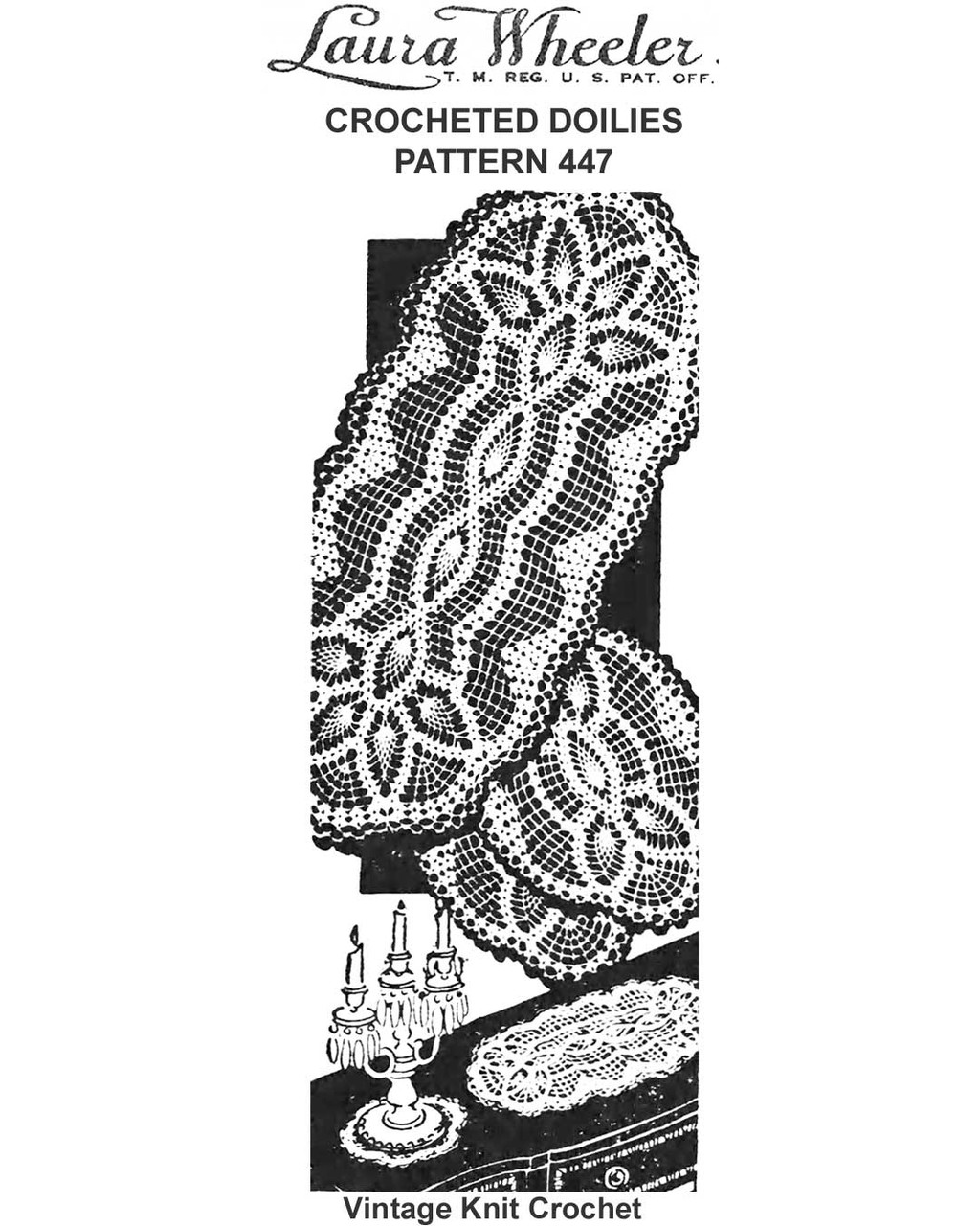 Pineapple Crochet Runner Mats Pattern Mail Order Design 447