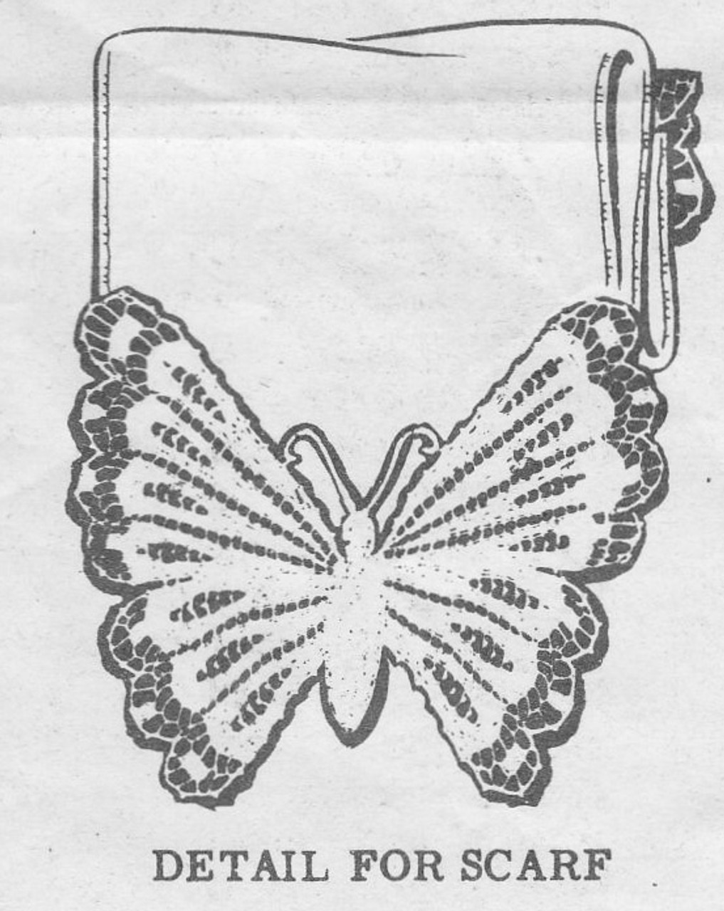 Crochet Butterfly Illustration for Buffet Scarf, Mail Order 382