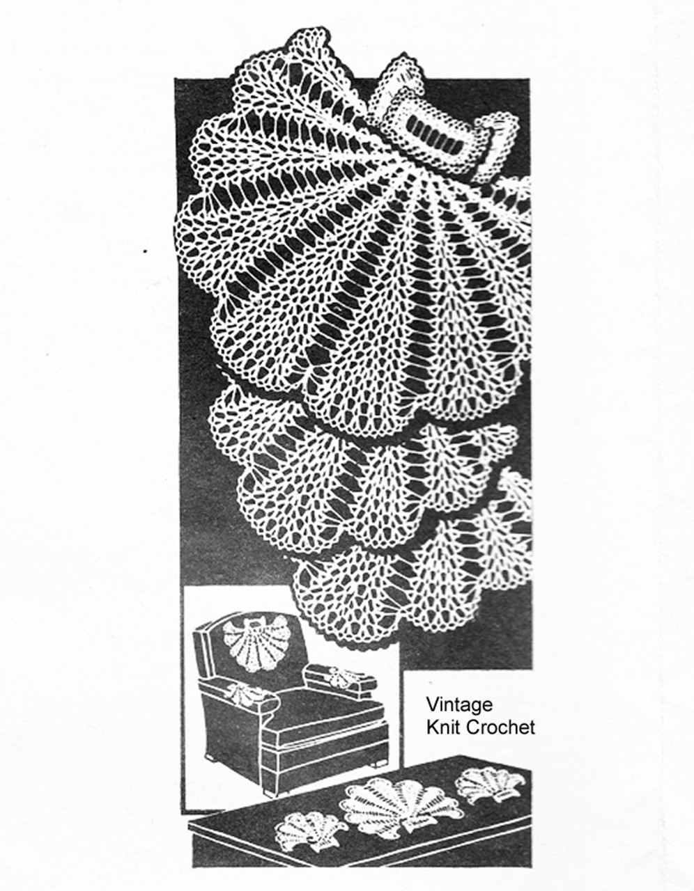 Mail order Crochet Shell Doilies Pattern No 3096