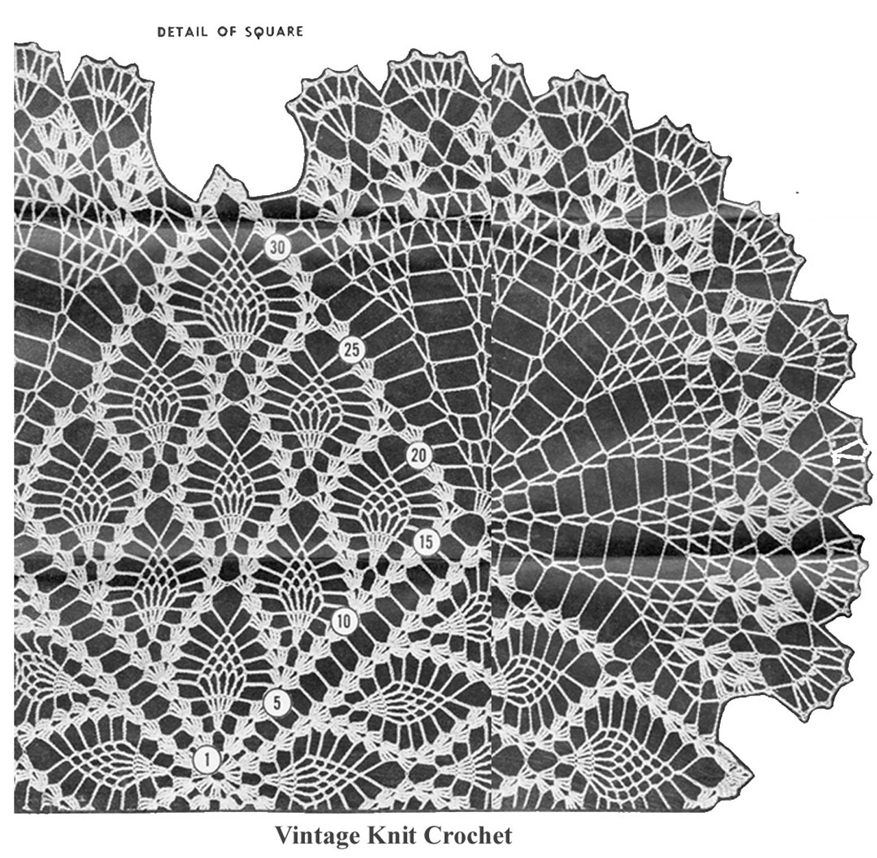 Crochet Pineapple Square Pattern Illustration for Mail Order Design 982