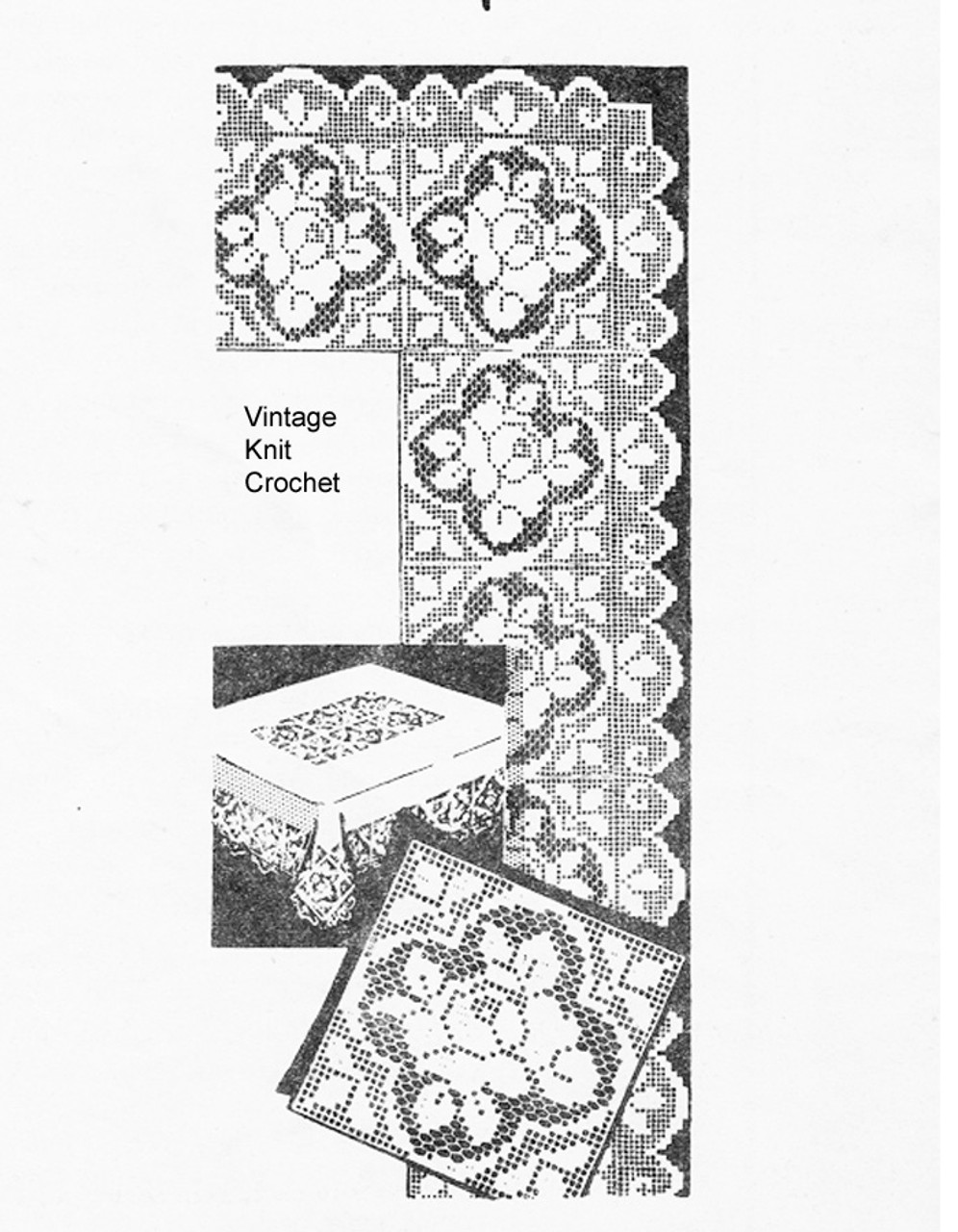 Rose Filet Crochet Square Pattern, Laura Wheeler 637