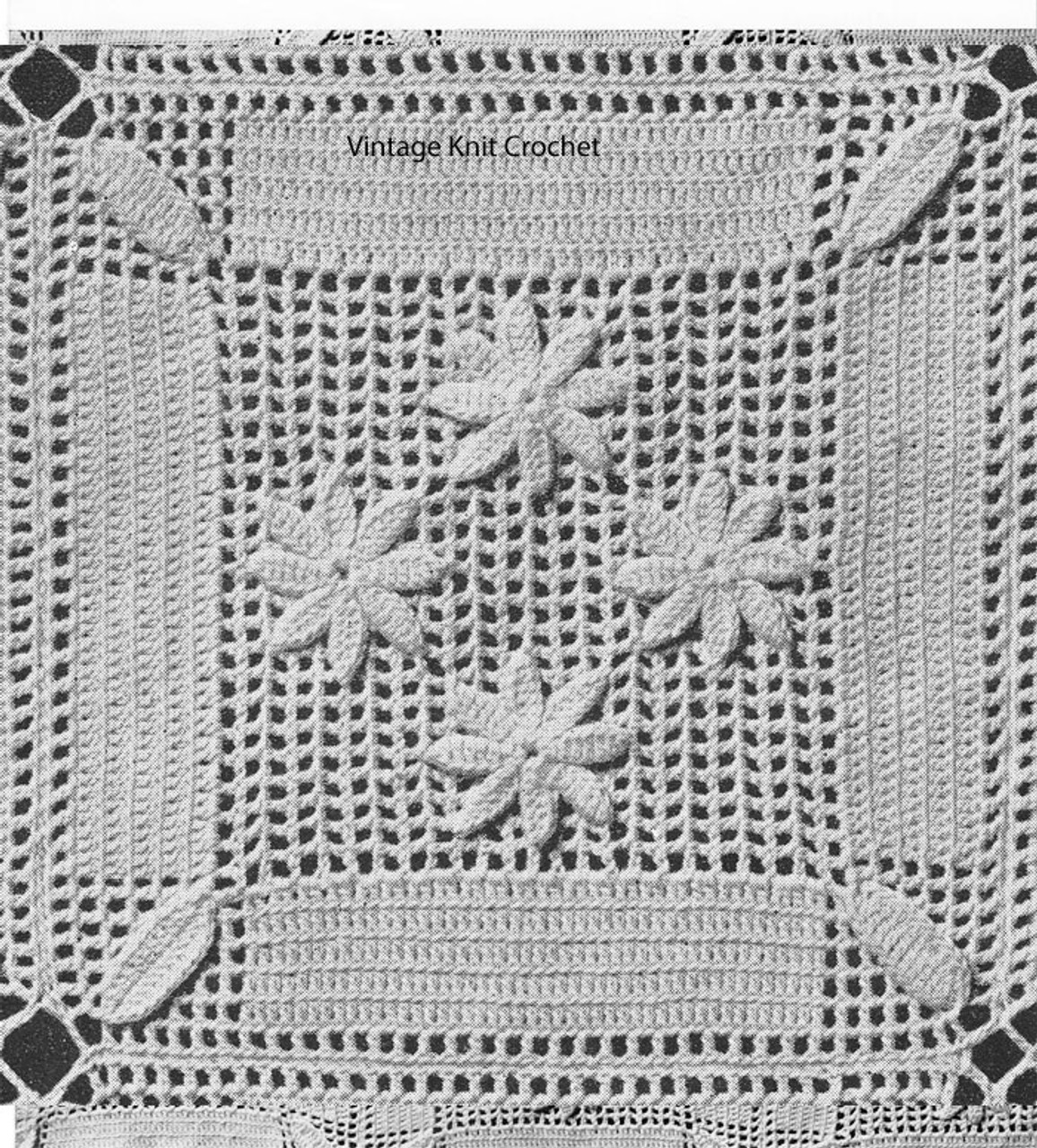 Vintage Crocheted Daisy Square Pattern No 660