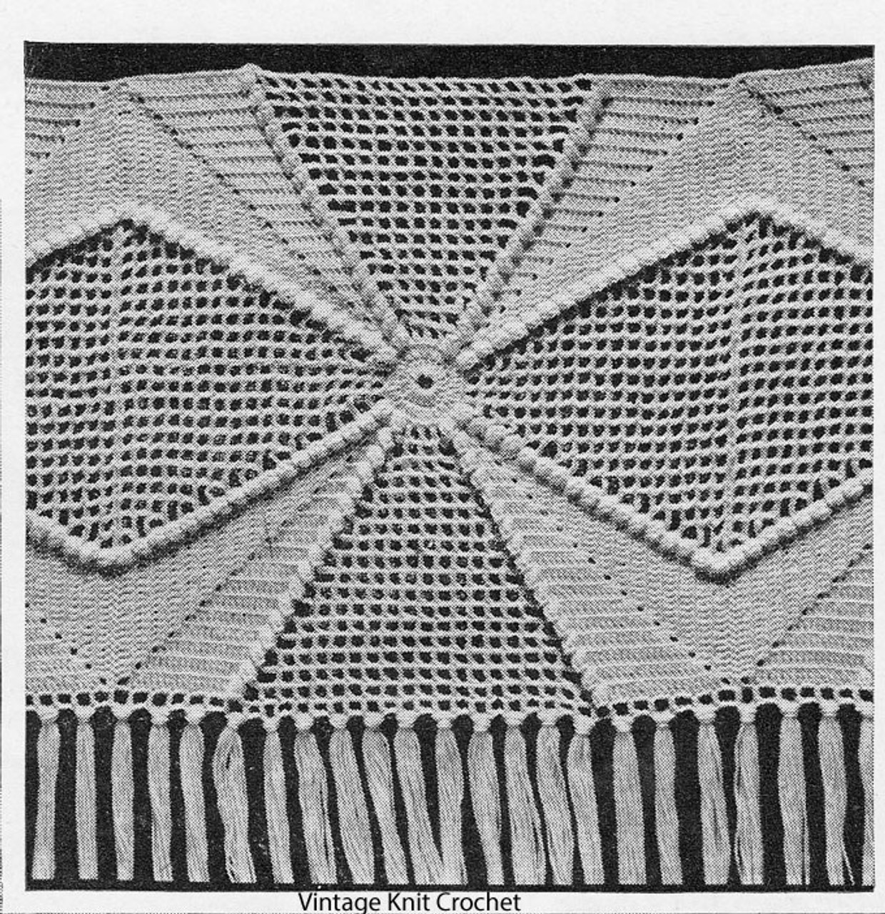 Popcorn Star Crochet Square Pattern, for Bedspread No 661