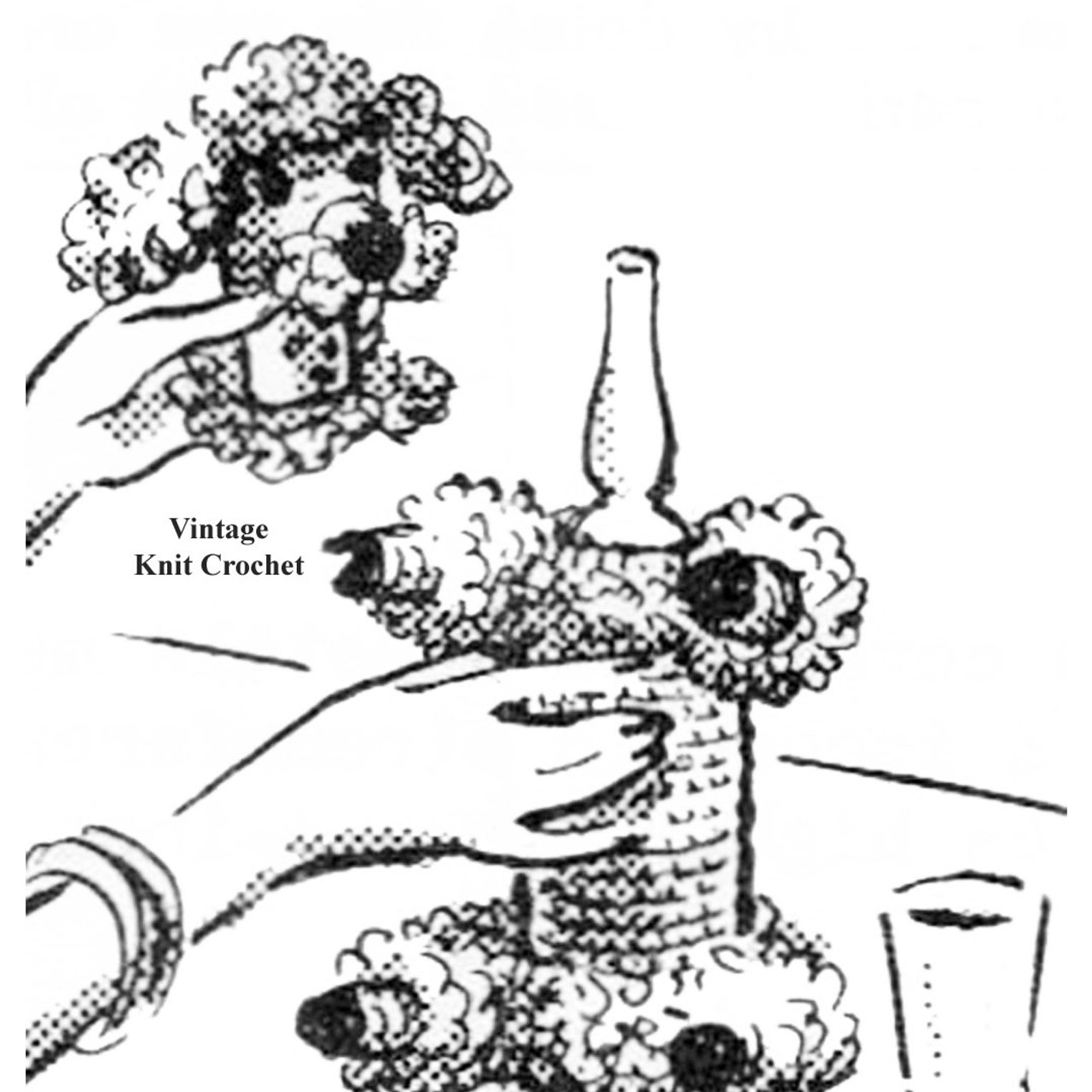 Crochet Poodle Bottle Cover Illustration