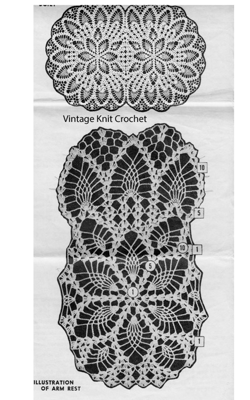 Crochet armrest pattern illustration, Design 687