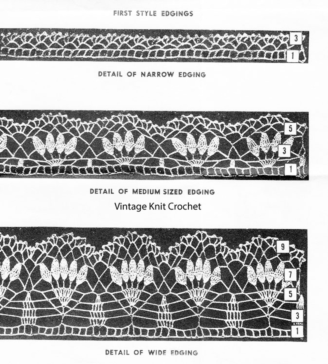 Wide Crochet Edgings Pattern, Flower Motif