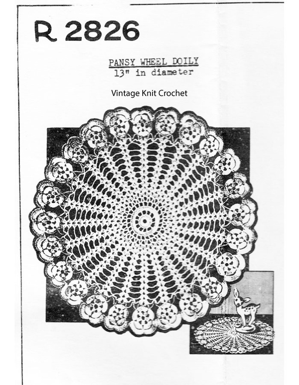 Crochet Pansy Wheel Doily Pattern, Peggy Roberts 2826