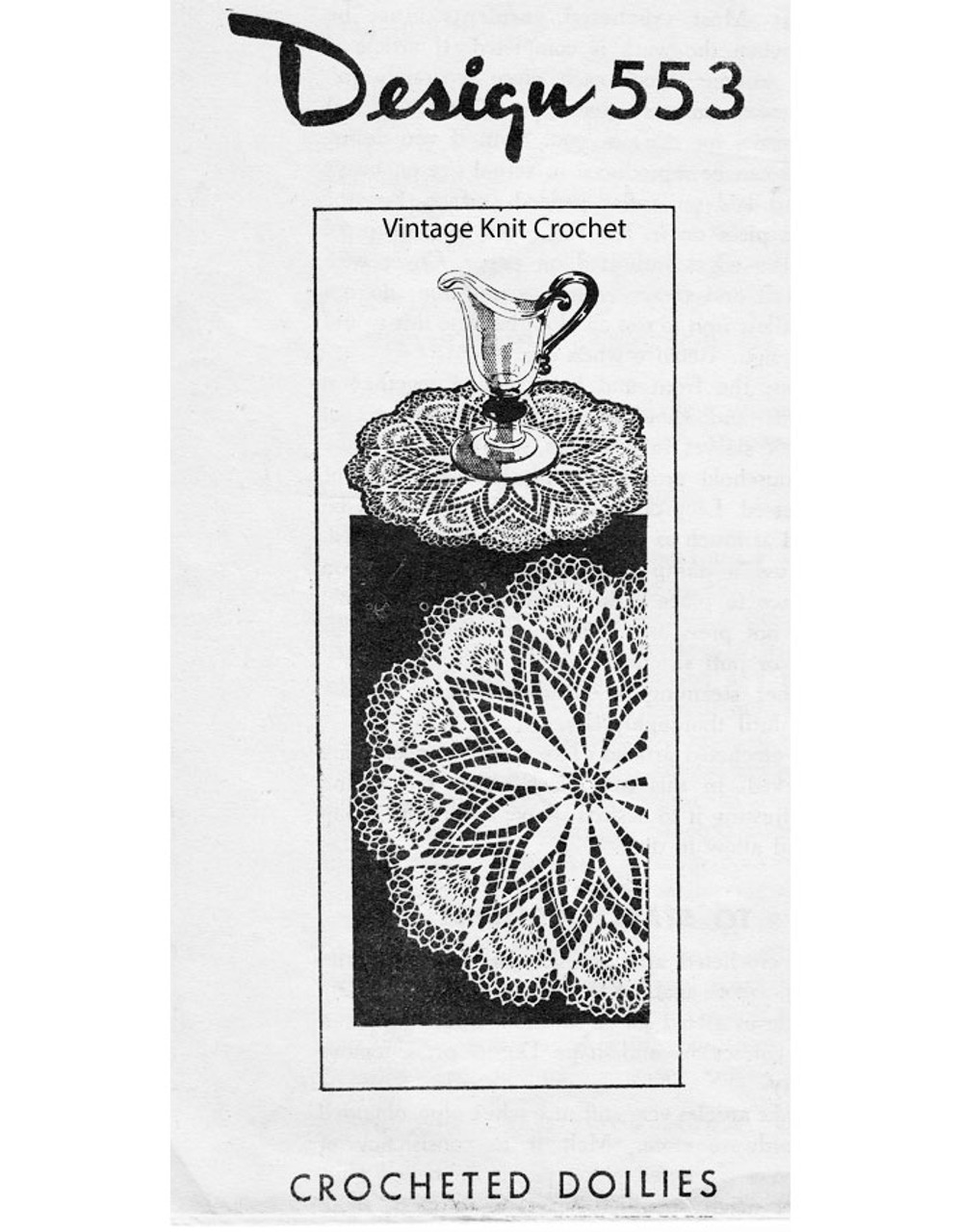 Crochet Star Doily Pattern, Large Small, Design 553