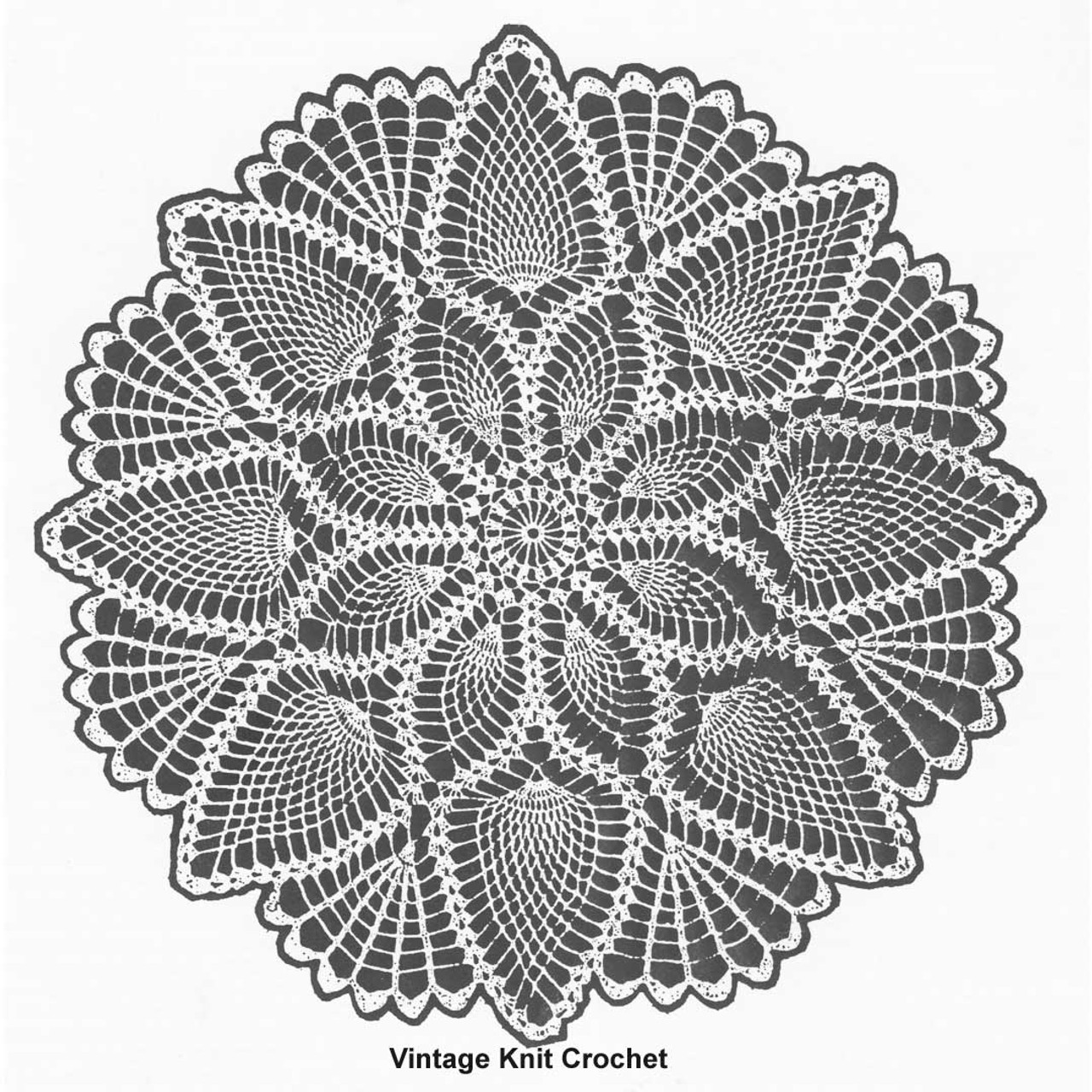 Vintage Pineapple Crochet Doily Pattern Illustration Laura Wheeler 713