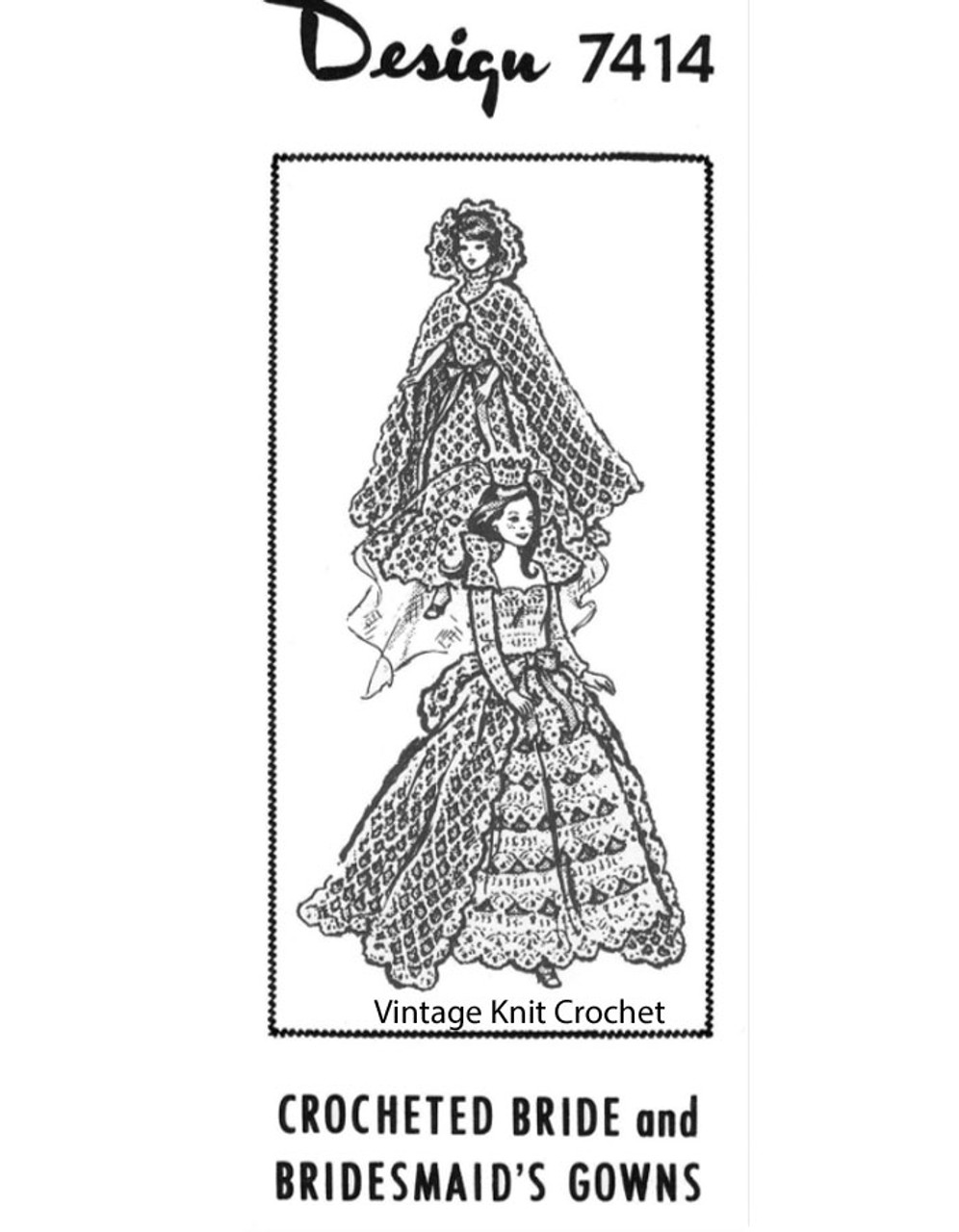 Crochet Barbie Brides Dress Pattern Design 7414